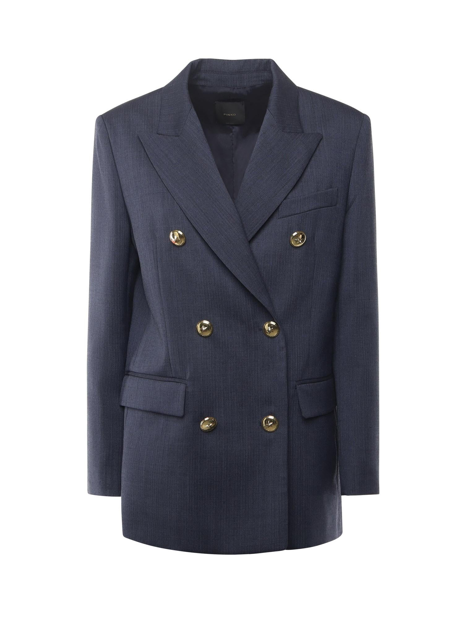 Blazer doppiopetto in lana 105617 A2SNG07 PINKO