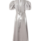 Abito midi a palloncino con paillettes 113871 039 ROTATE