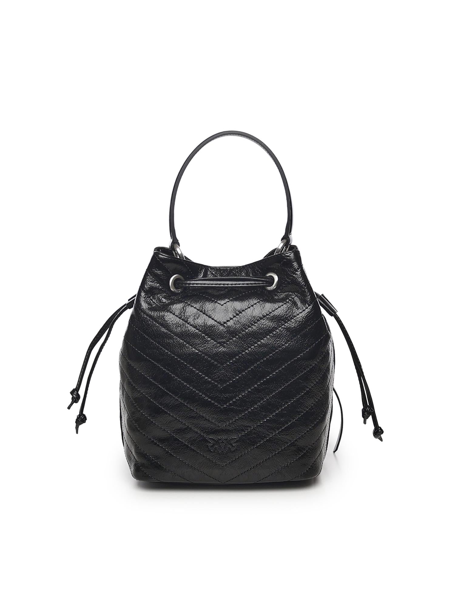 Borsa a mano piccola Cargo Bucket Bag in pelle 105112 A2JCZ99E PINKO