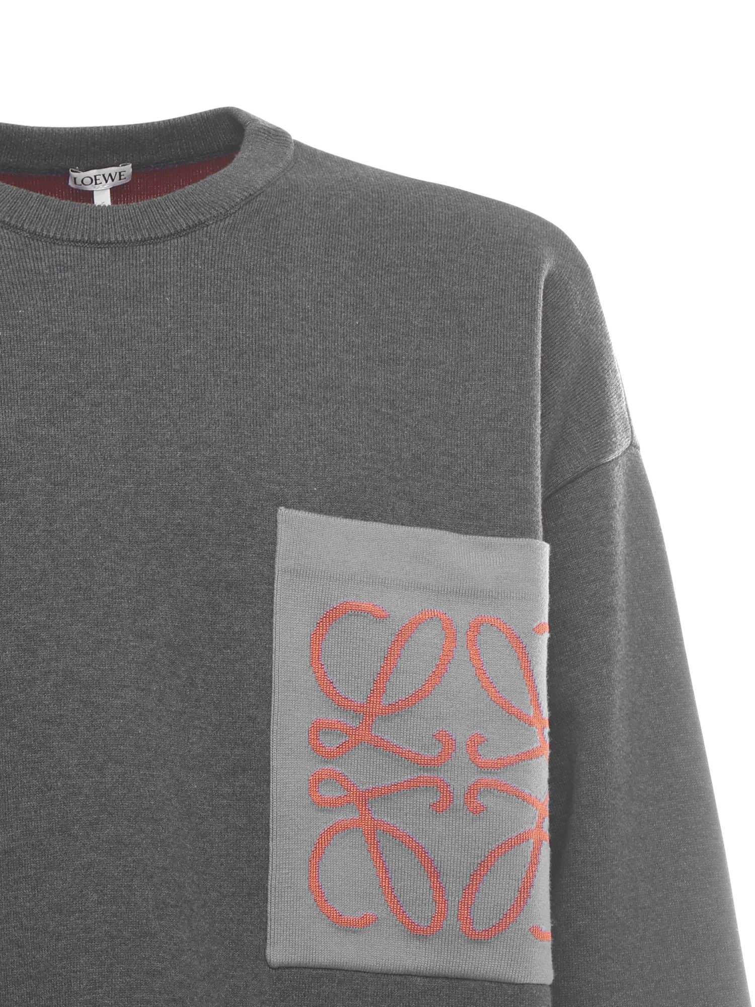 Maglia Anagram in misto cotone con tasca H526Y14KLS 1134 LOEWE