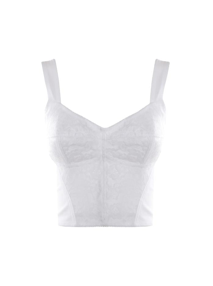 Top in tessuto tecnico con lavorazione in pizzo F7T19T G9798W0800 DOLCE & GABBANA