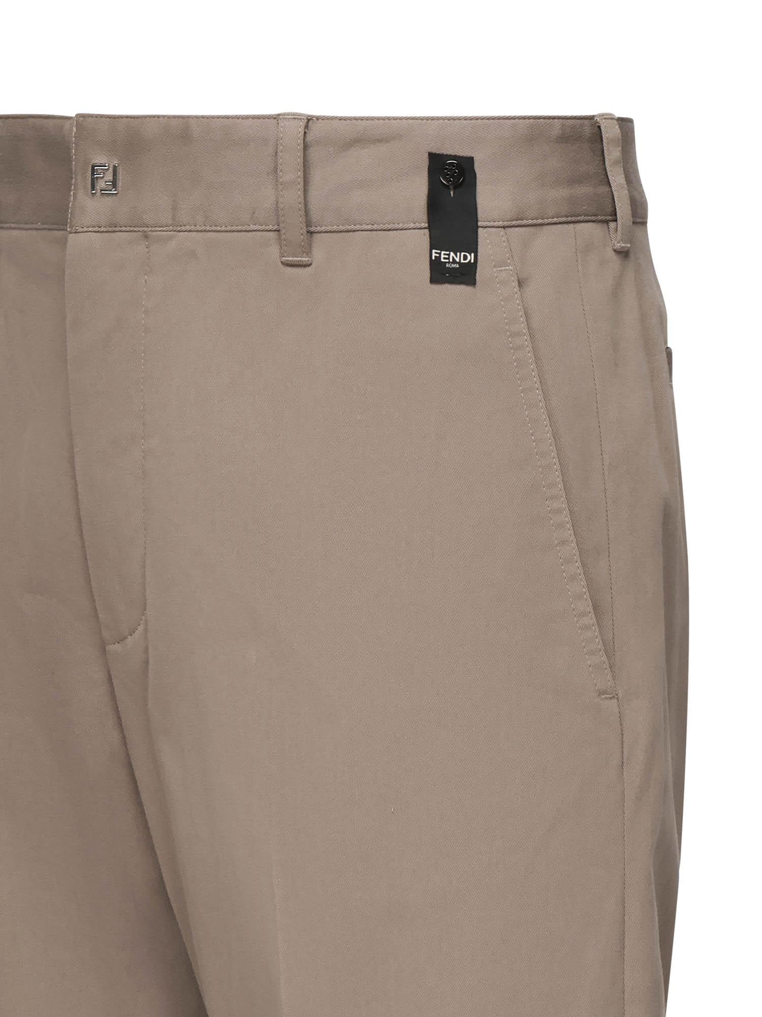 Pantaloni in gabardine con logo FB1076 AQMVF0QD3 FENDI