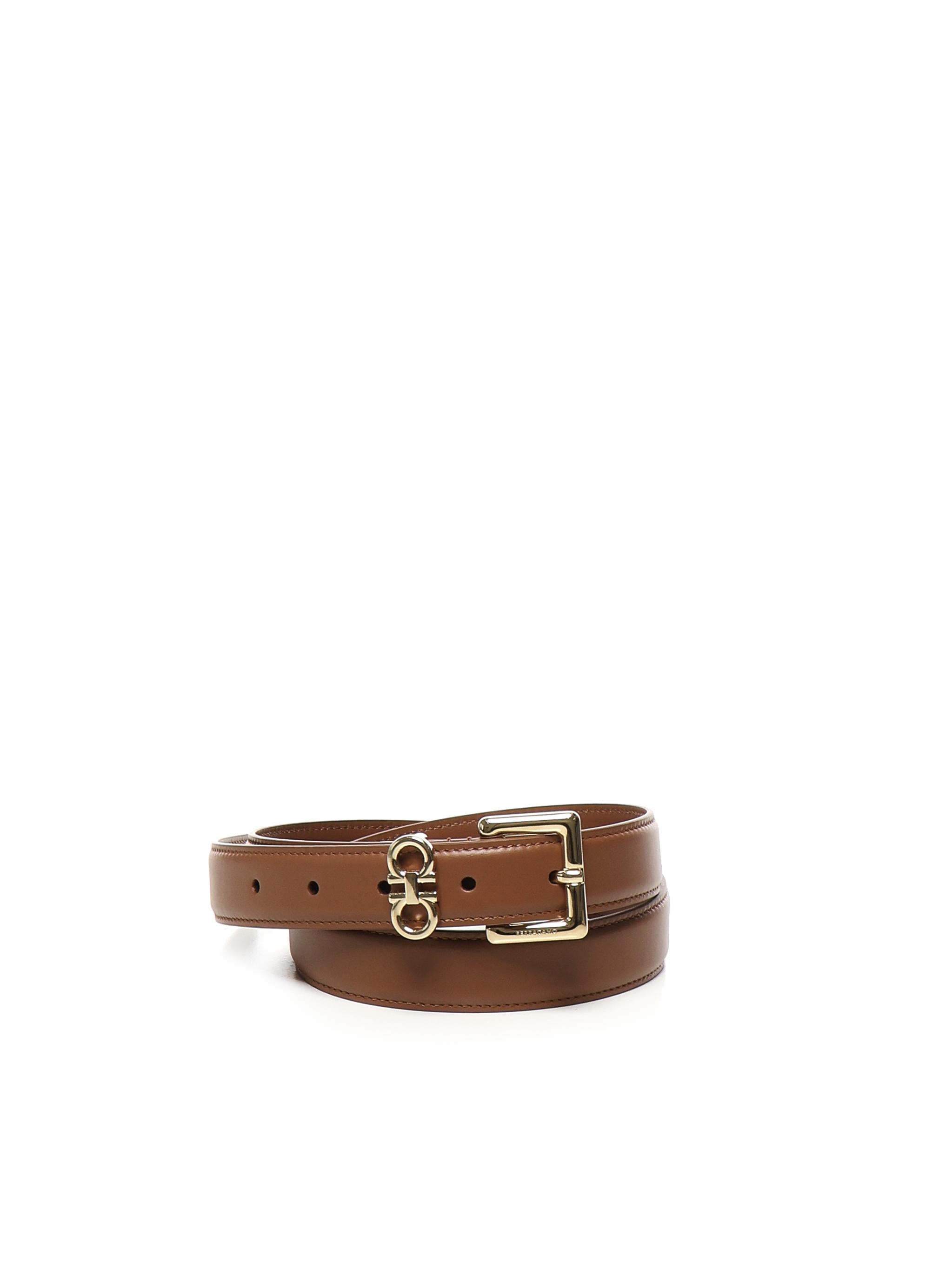 Cintura fissa con doppio Gancini 230346 780417003 FERRAGAMO