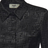 Camicia cropped in seta FF jacquard FS7994 AJ0ZF0GME FENDI