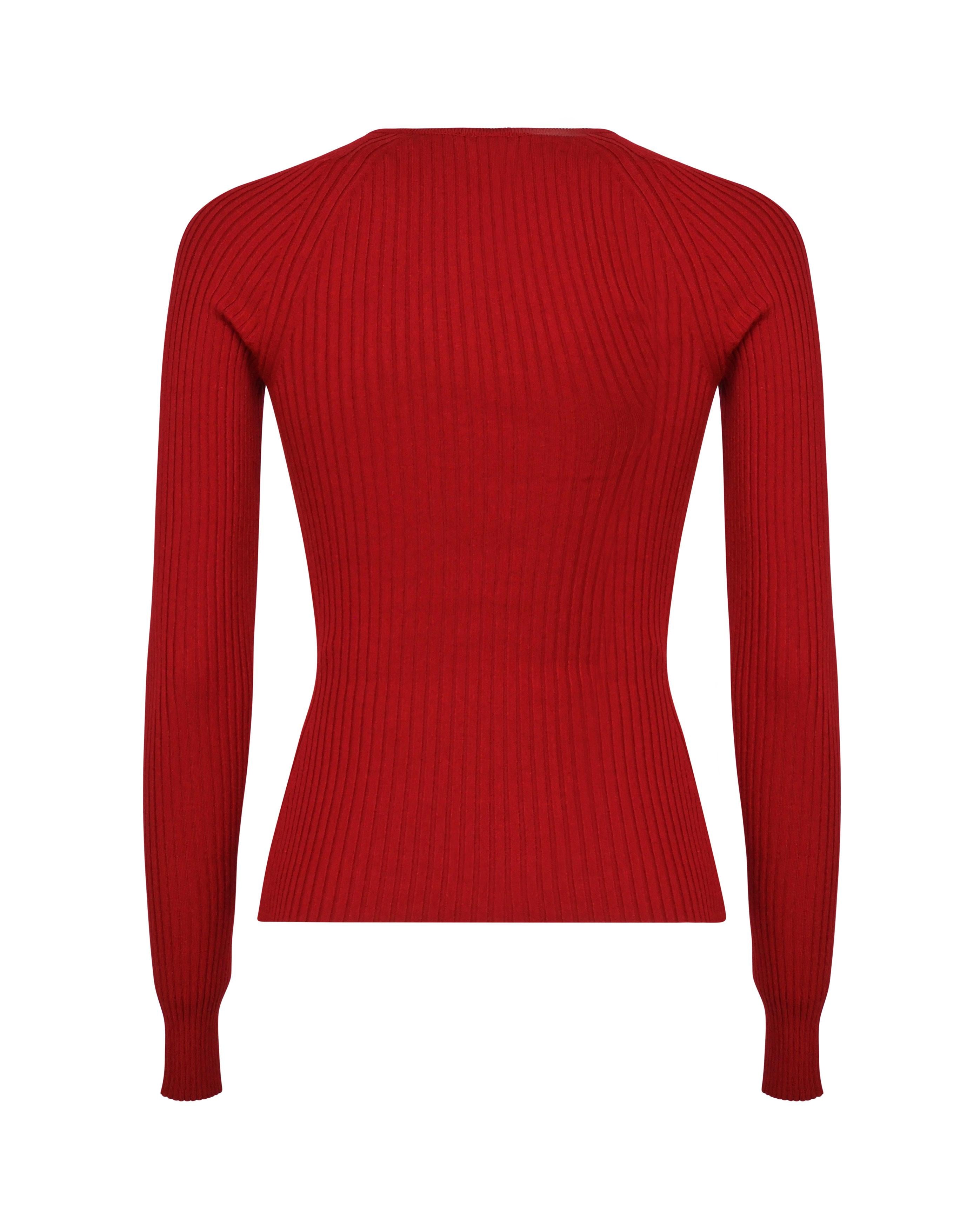 Top in maglia coste con cut-out 424MT0364FI0001 4031 COURREGES