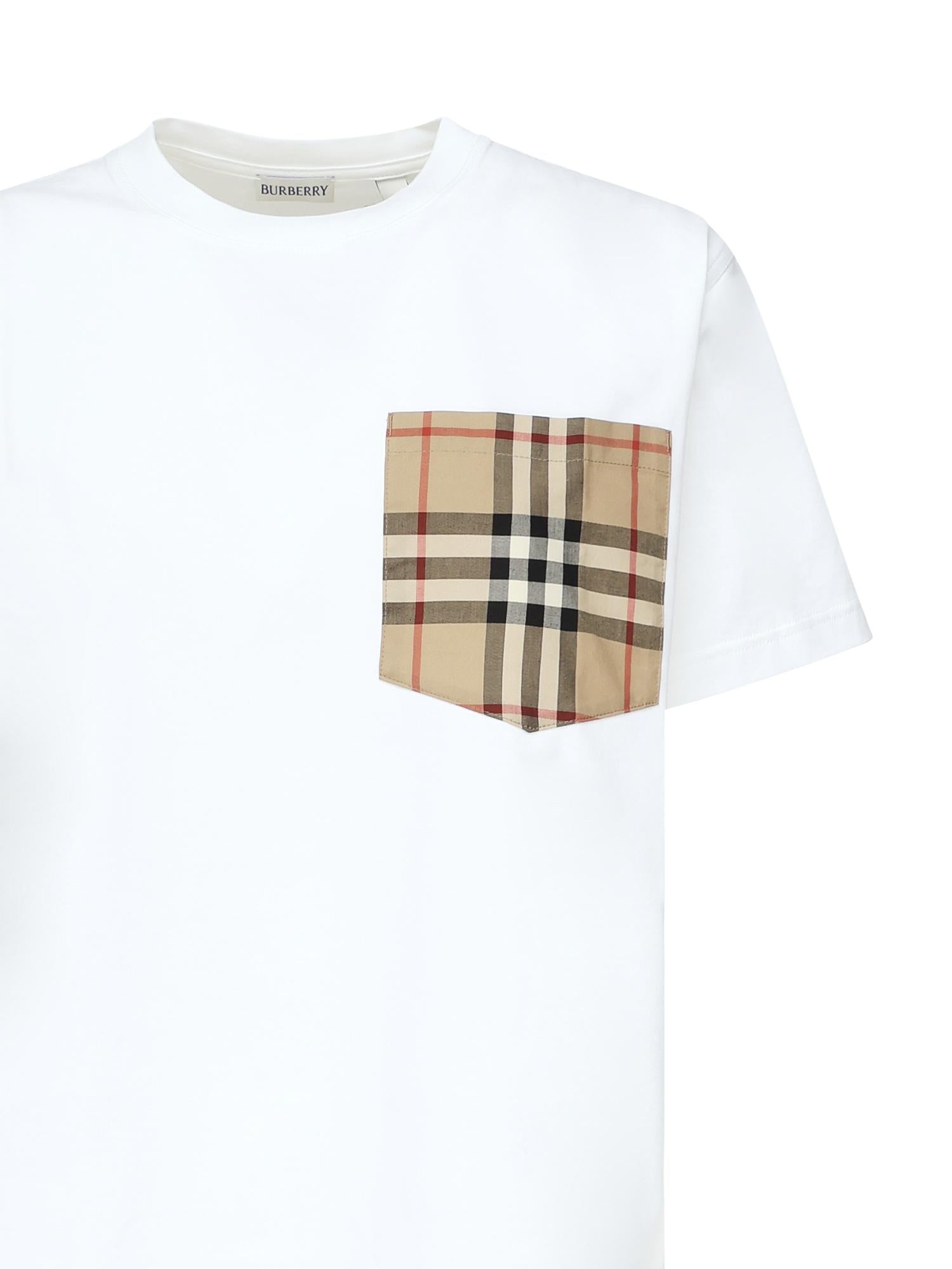 T-shirt con tasca 'Check' 8103971 A1464 BURBERRY