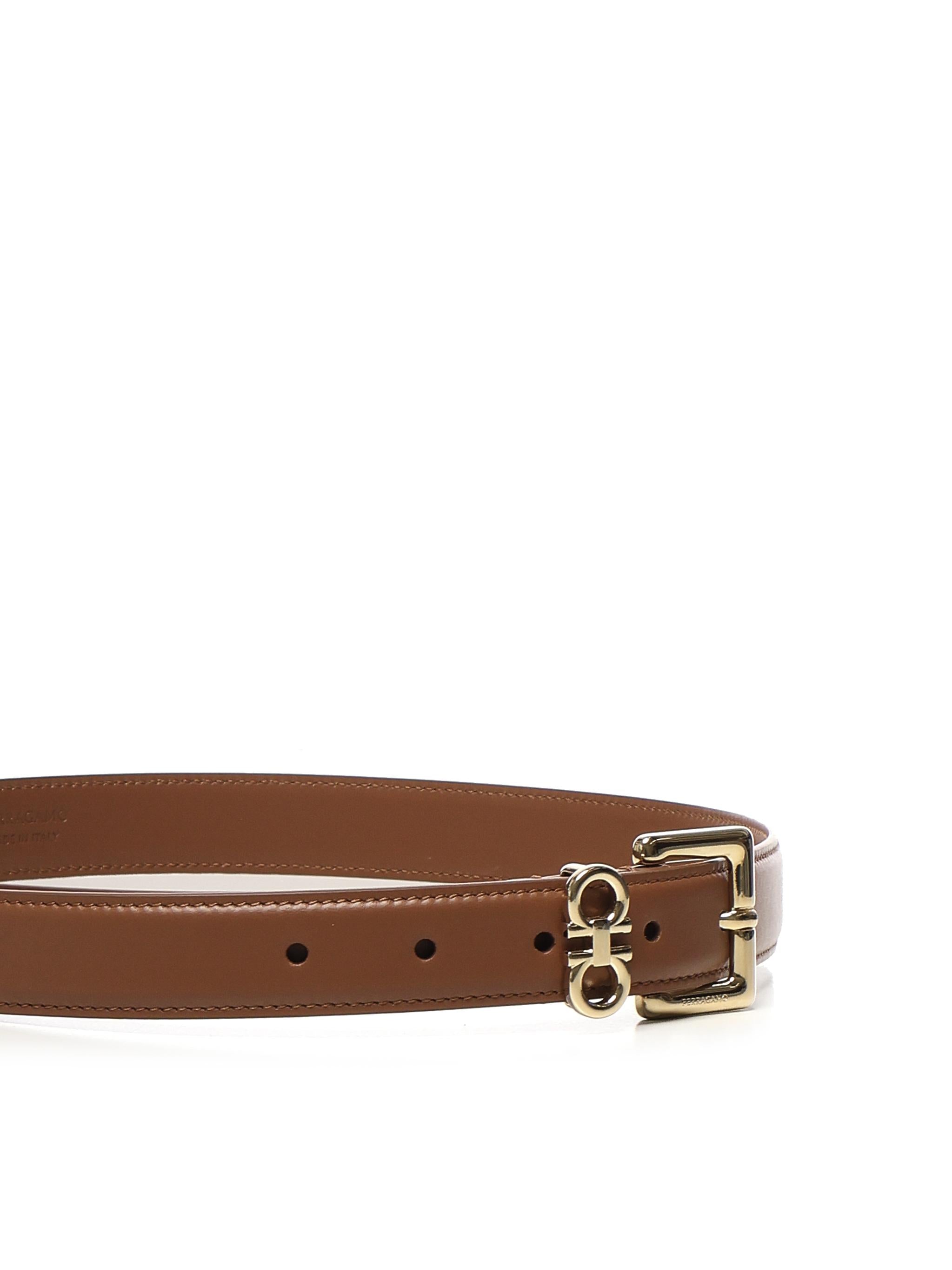 Cintura fissa con doppio Gancini 230346 780417003 FERRAGAMO