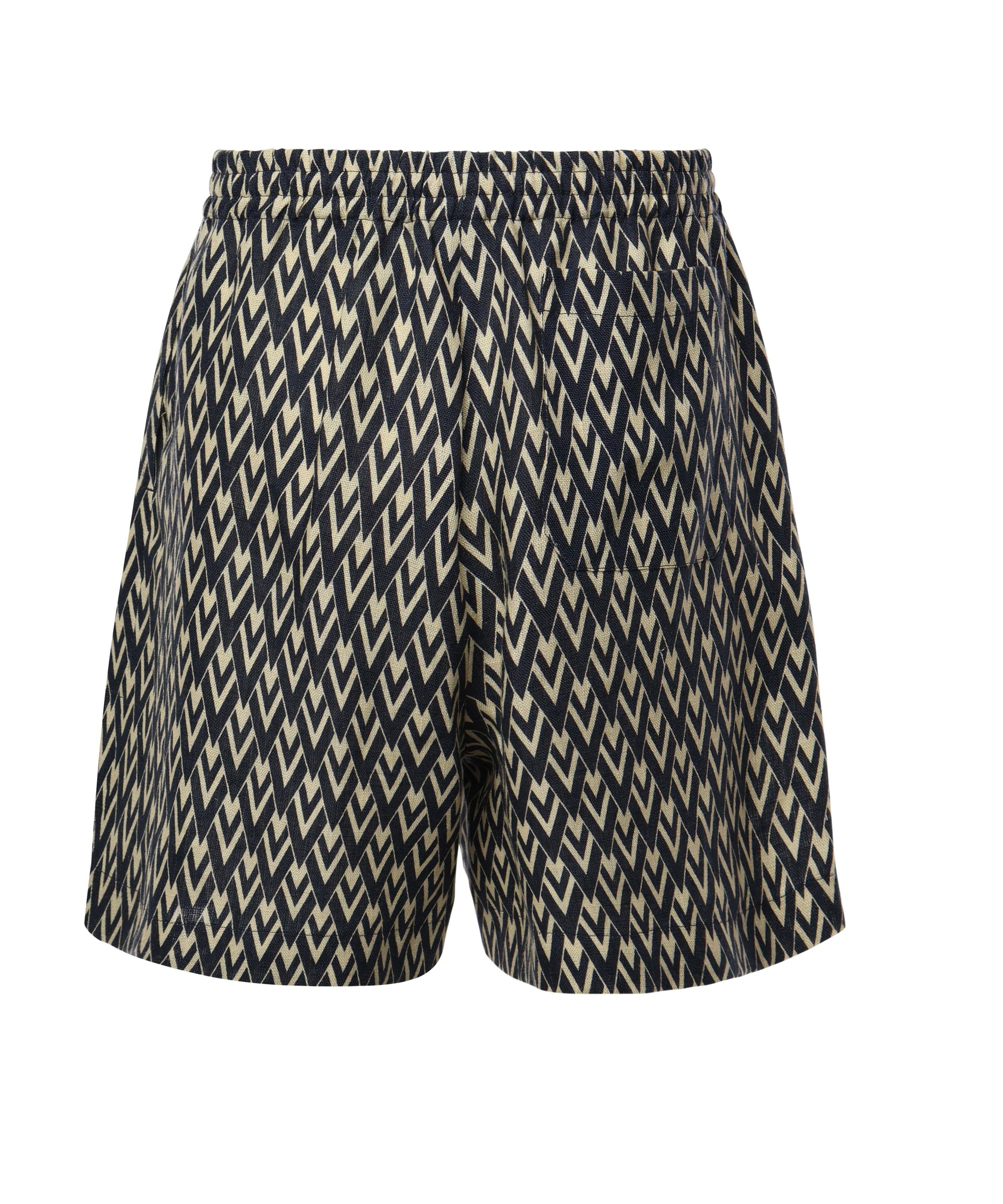 Bermuda in popeline di cotone con stampa Toute la V all over<BR/> 6V3RDE35 AK2QTD VALENTINO GARAVANI