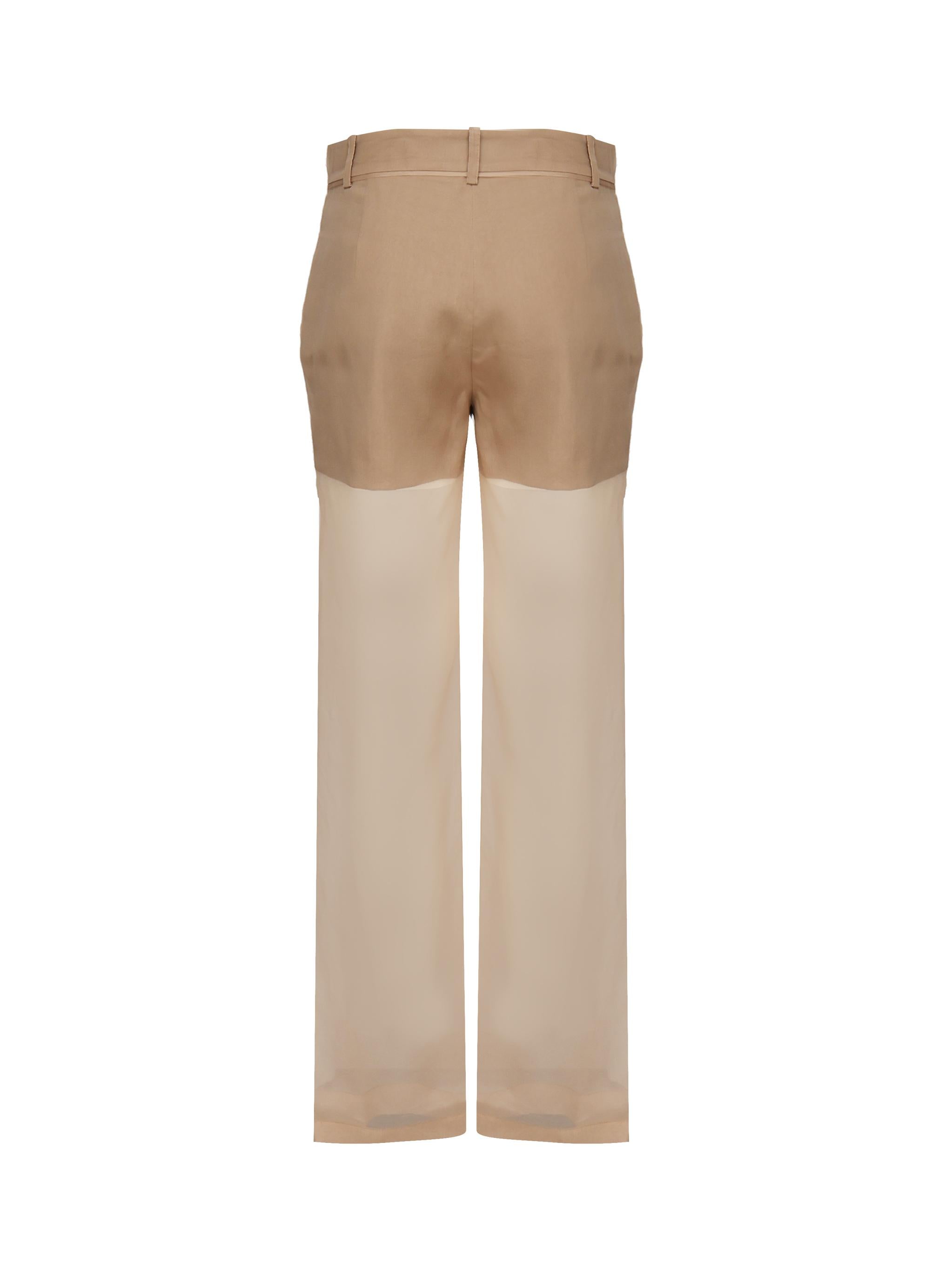 Pantaloni in lino e organza 104698 A2EEL31 PINKO