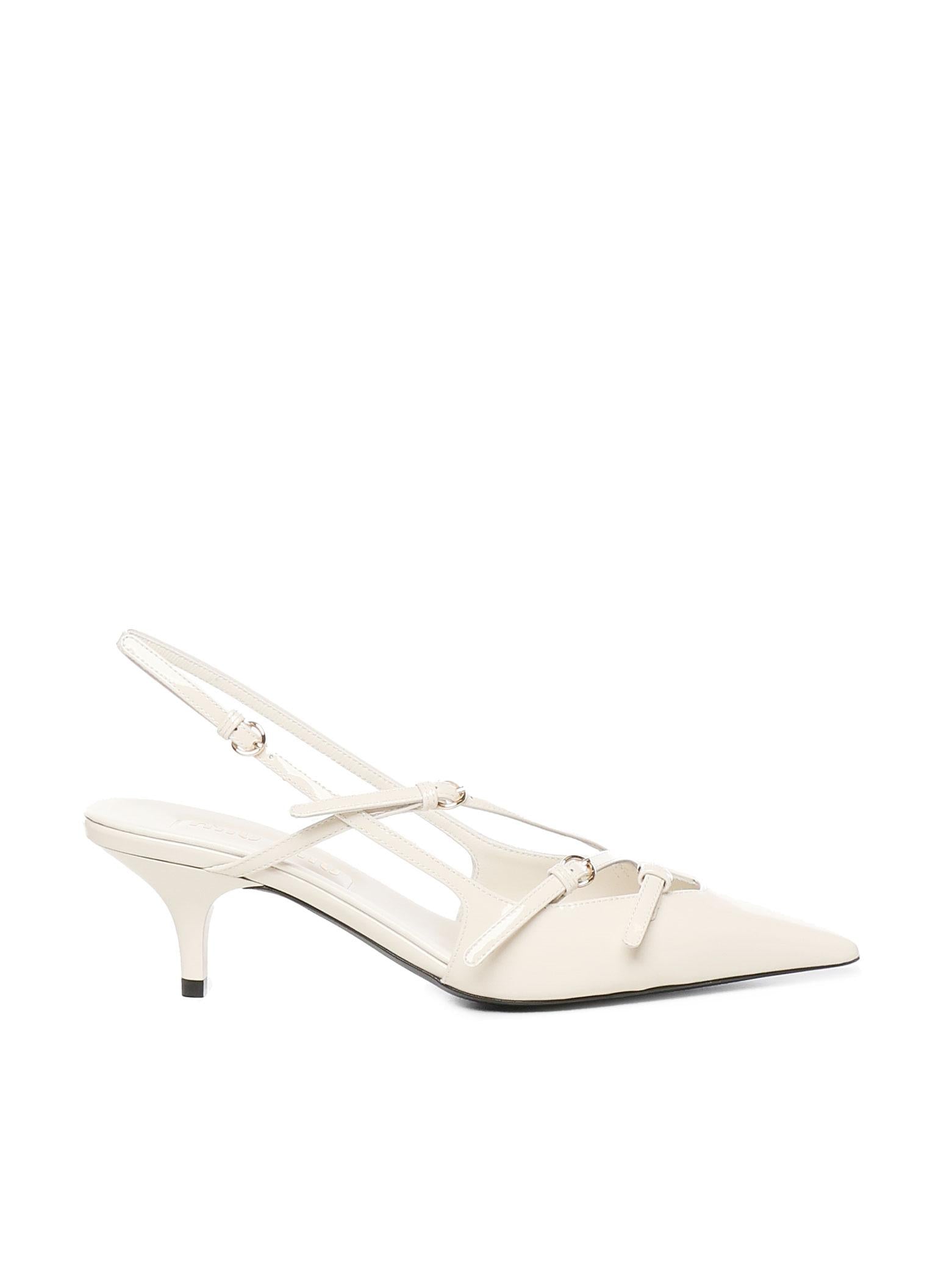 Décolleté slingback in vernice con fibbie 5I013E 69F0304 MIU MIU