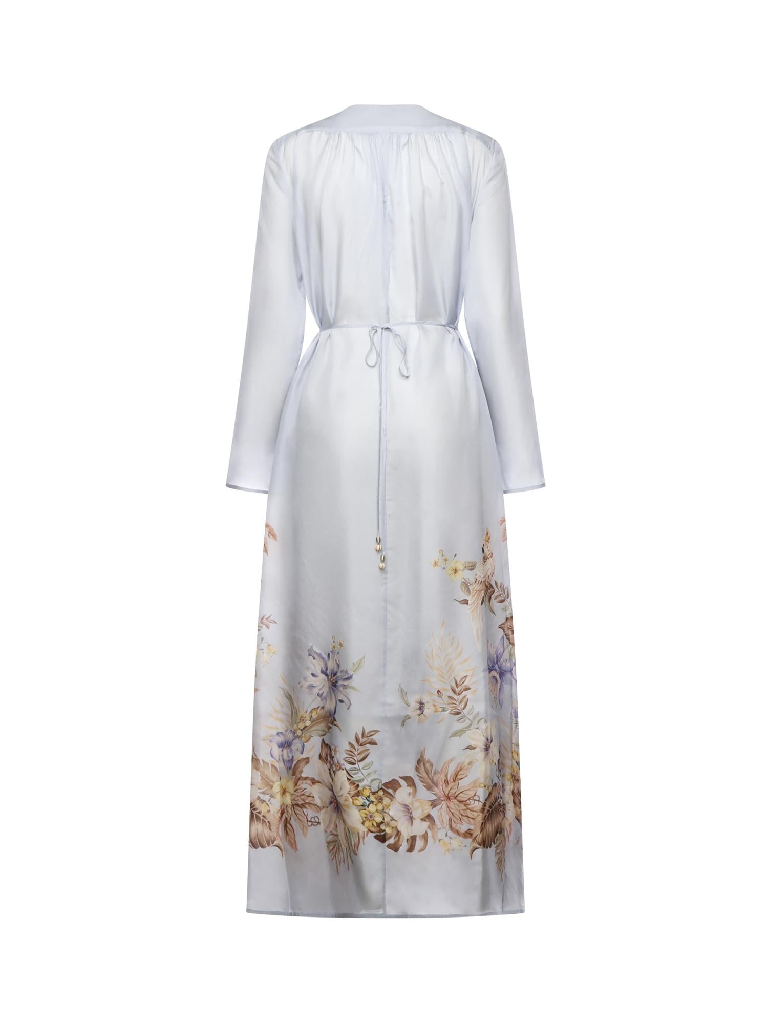 Maxi abito Coco in seta 4580DSS254 PWBLMLFL ZIMMERMANN