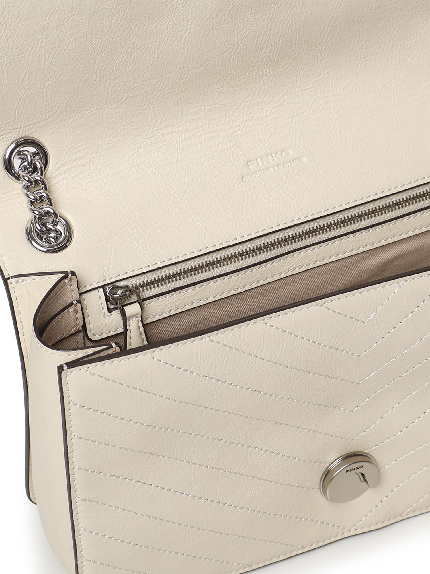 Borsa Love Bag One in pelle chevron 106174 A2JCZ14E PINKO