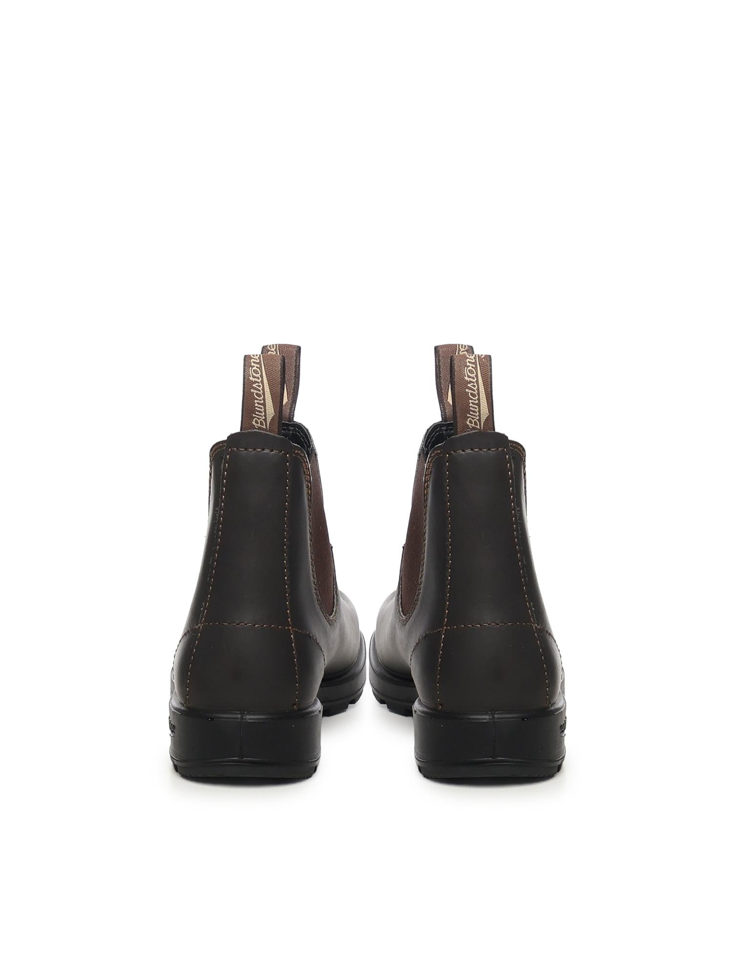 Chelsea boots in pelle<BR/> 500 BROWN BLUNDSTONE