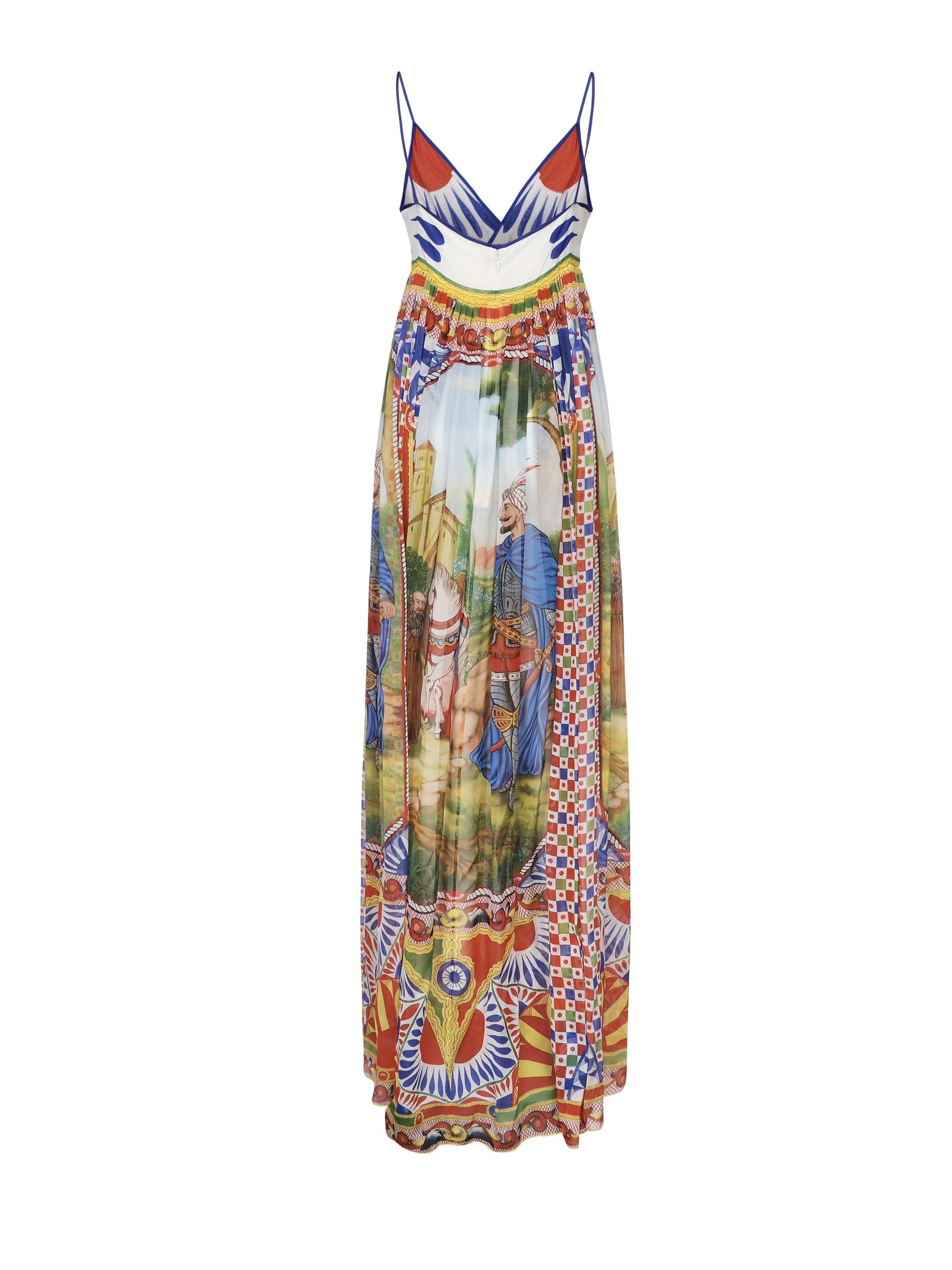 Abito in seta con stampa carretto F6J8BT GDS13HH96D DOLCE & GABBANA