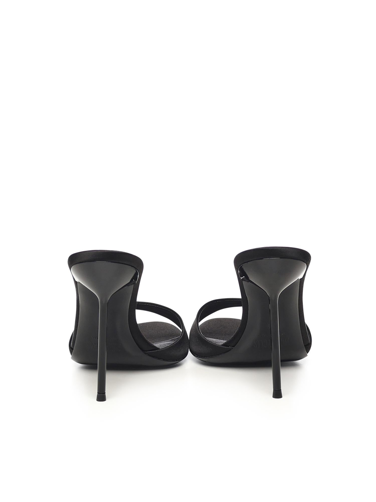 Mules Lidia in raso PX836XTSAT BLACK PARIS TEXAS