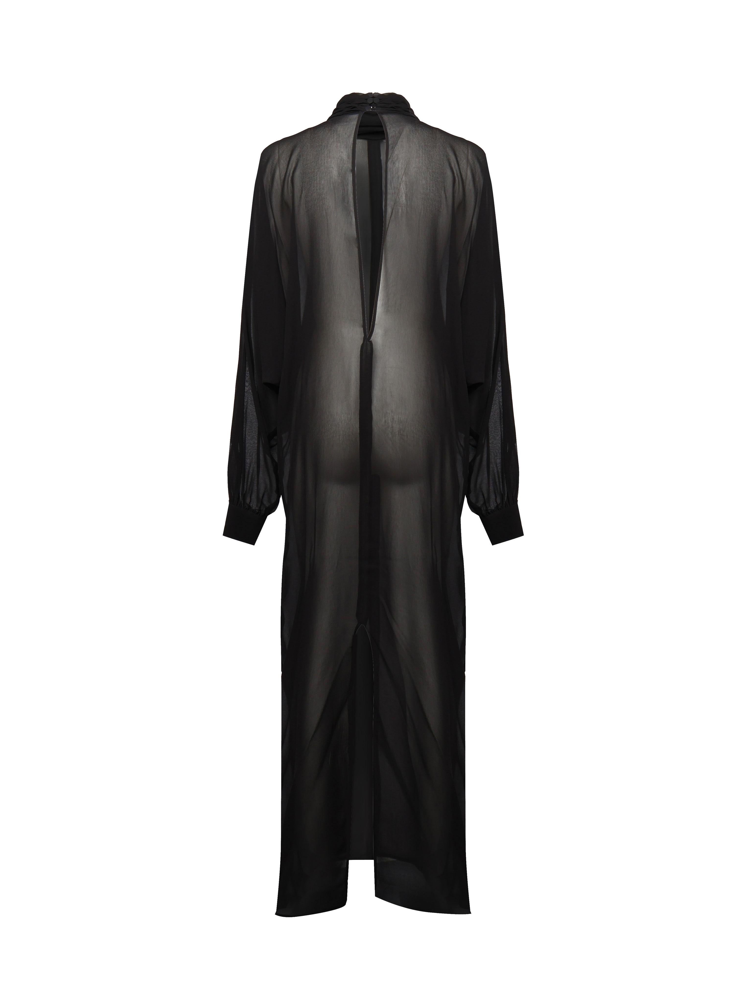 Abito Kim in georgette 25FWNAB-0004 BLACK NINEMINUTES