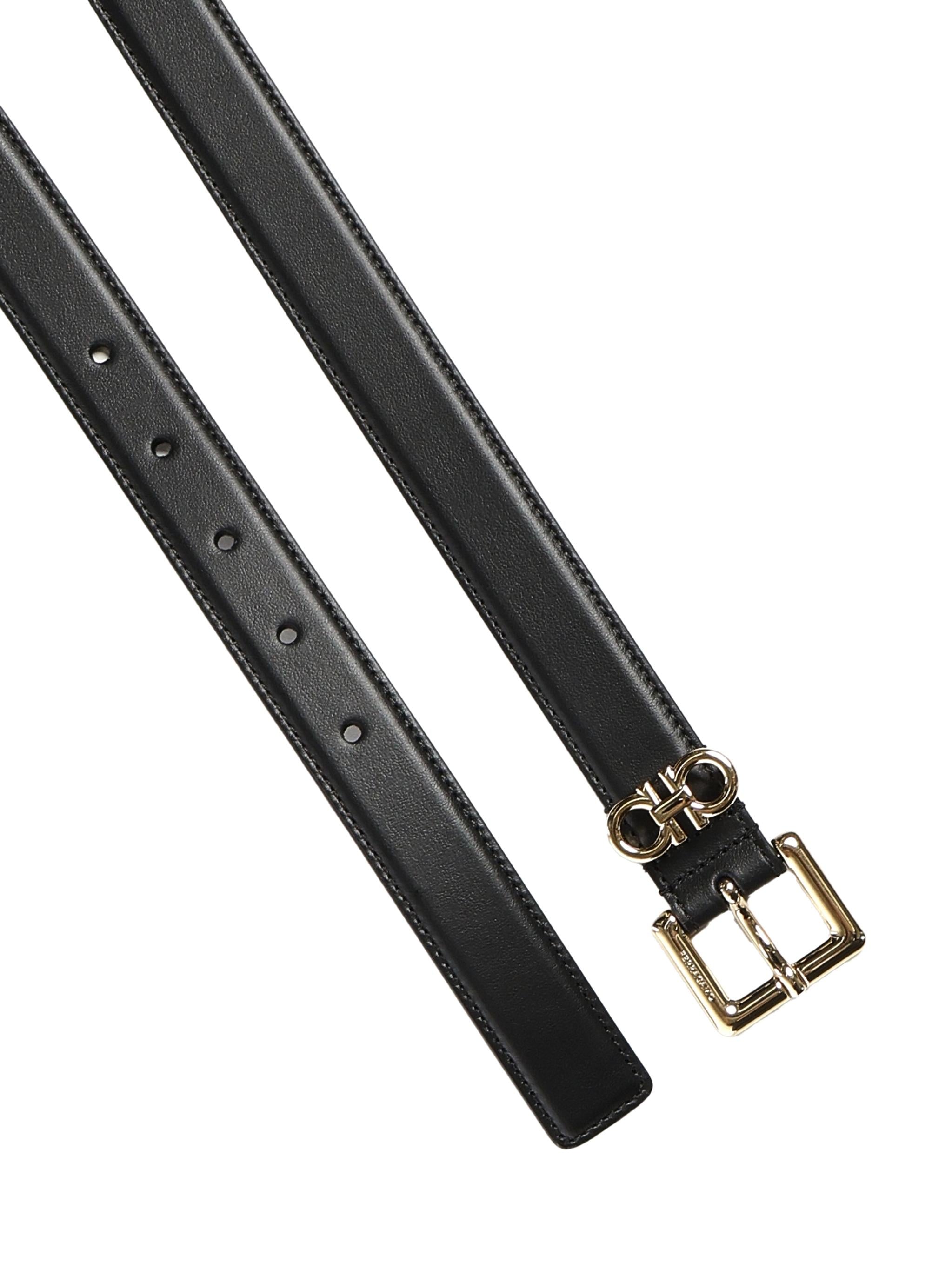 Cintura fissa con doppio Gancini 230346 780415001 FERRAGAMO