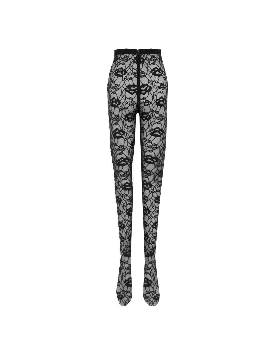 Leggings in pizzo stretch 759376 Y4H061000 SAINT LAURENT