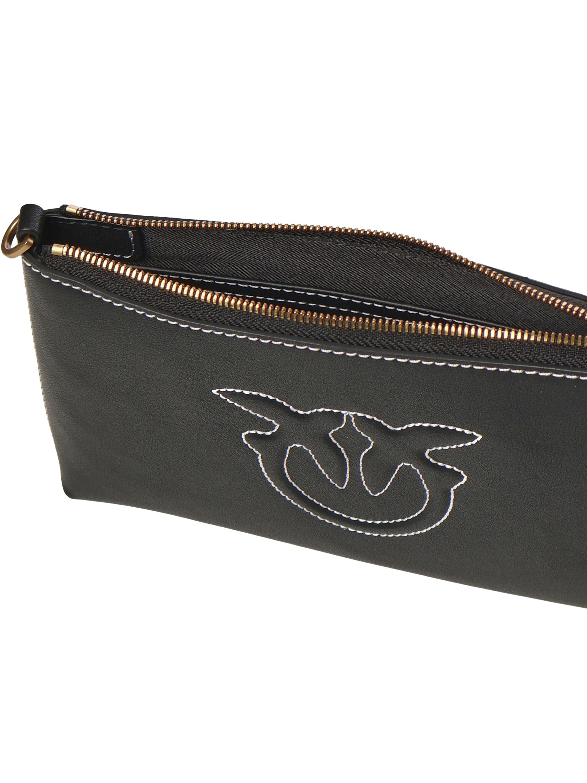 Borsetta piatta a tracolla in pelle 104277 A2CFZ99Q PINKO