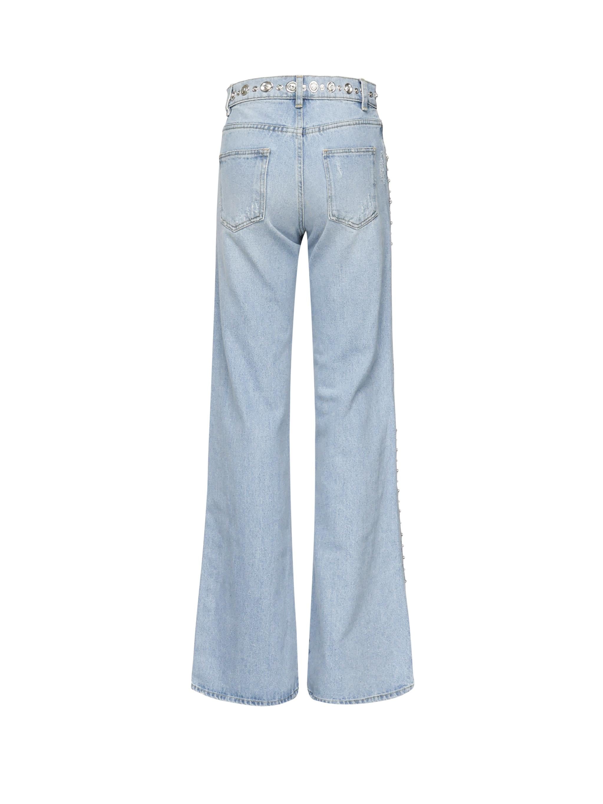 jEANS IN DENIM DI COTONE CON BORCHIE COPP95STF2008 BLU COPERNI