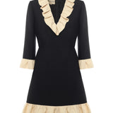 Abito corto in crepe couture con ruches 7B3VADY0 1CFTB1 VALENTINO GARAVANI