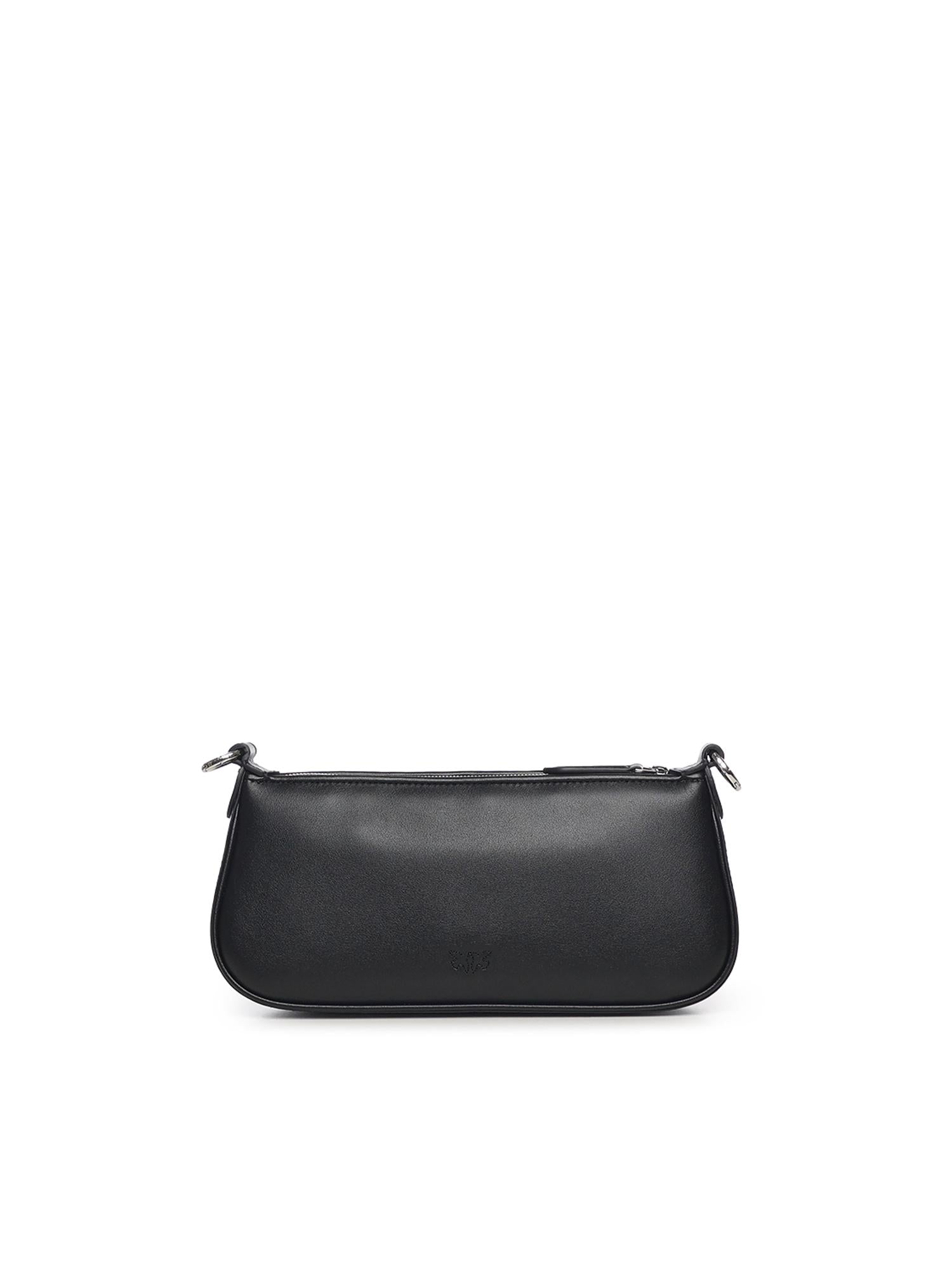 Borsa a spalla piccola Mini Half Moon Baguette in pelle con strass 105914 A2XQZ99N PINKO