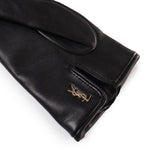Guanti corti Cassandre in pelle di agnello e cashmere 7603413 YO6801080 SAINT LAURENT