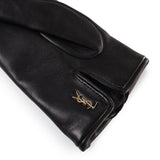 Guanti corti Cassandre in pelle di agnello e cashmere 7603413 YO6801080 SAINT LAURENT