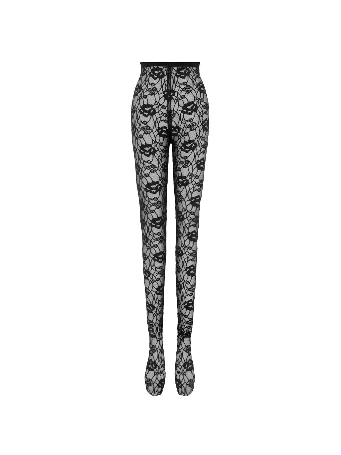 Leggings in pizzo stretch 759376 Y4H061000 SAINT LAURENT