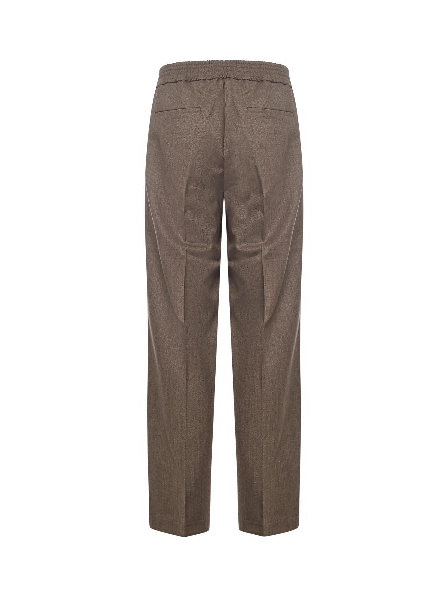 Pantaloni in misto lana con pinces PT005V2 BRW BONSAI