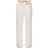 Pantaloni in cotone e lino con fiocco 7B3RB6F4 8T1A03 VALENTINO GARAVANI