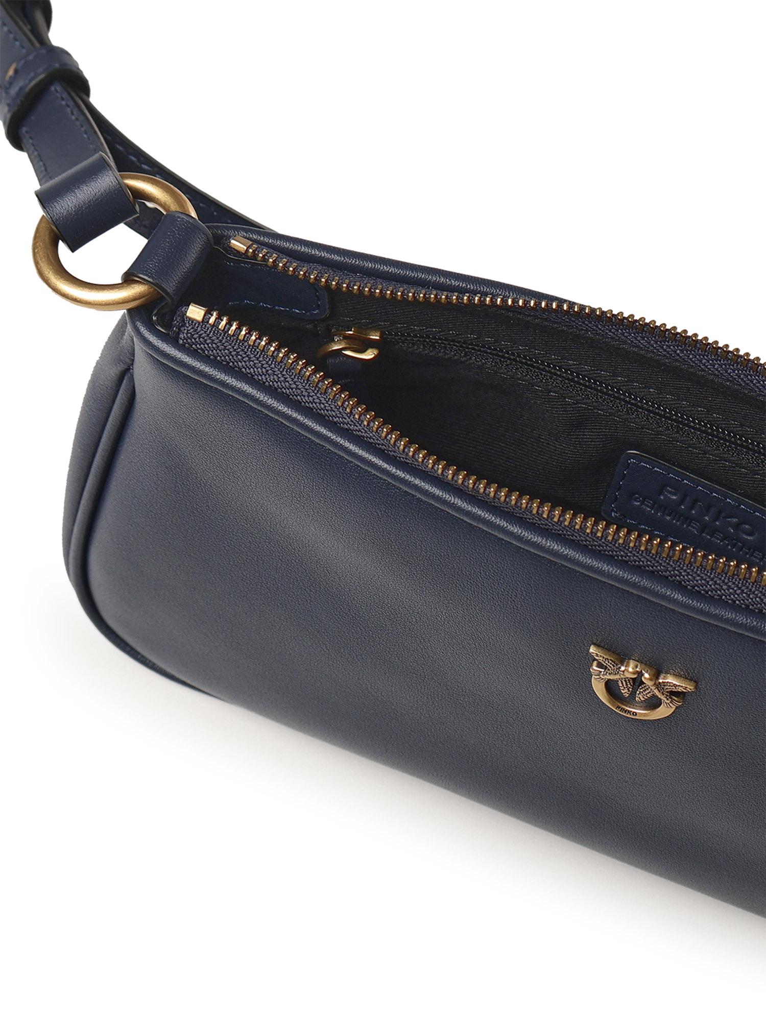 Borsa a tracolla Mini Half Moon Baguette in pelle 105069 A0QOG08Q PINKO