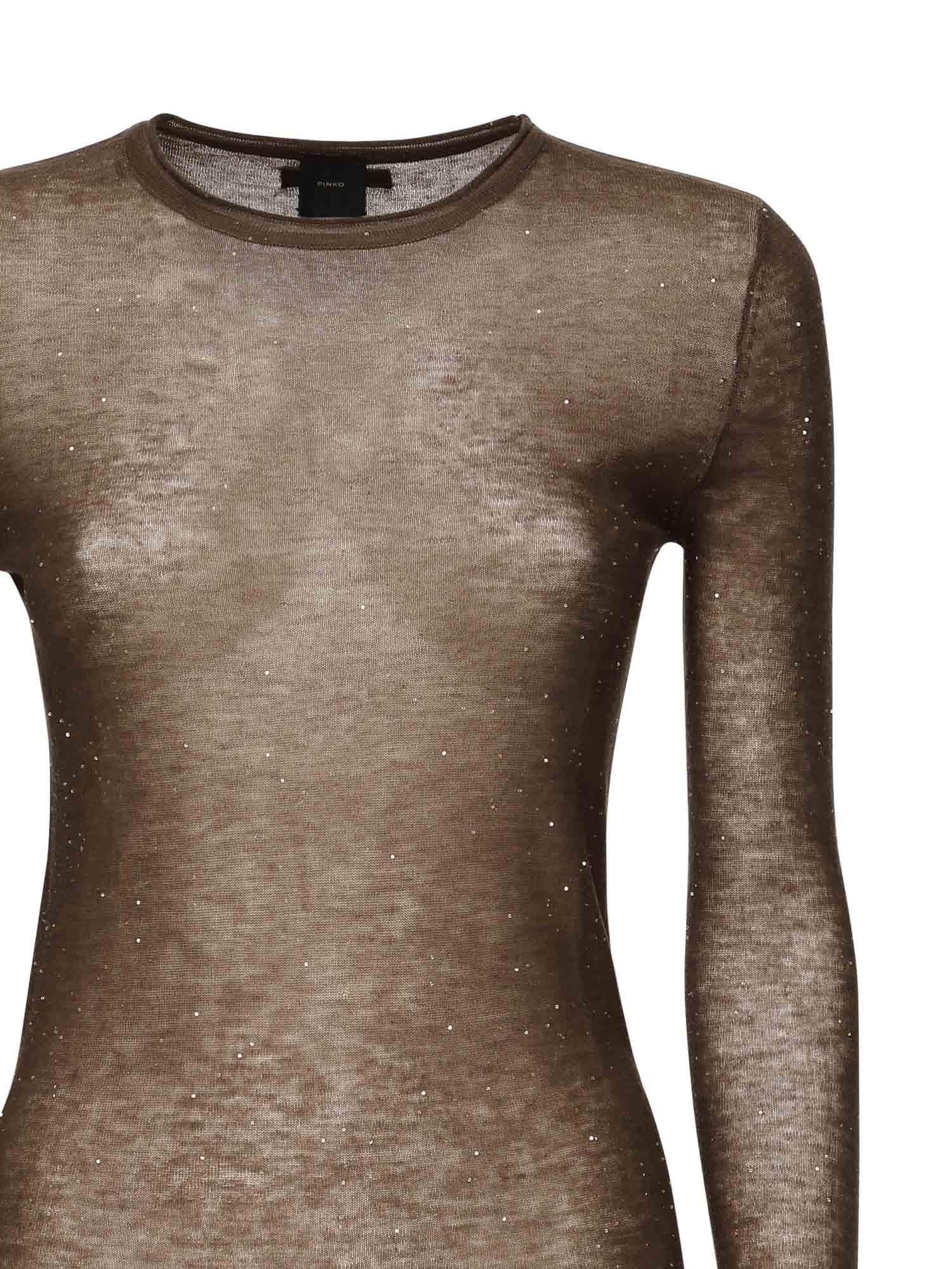 Maglia Pico con micro paillettes 105398 A2PML73 PINKO