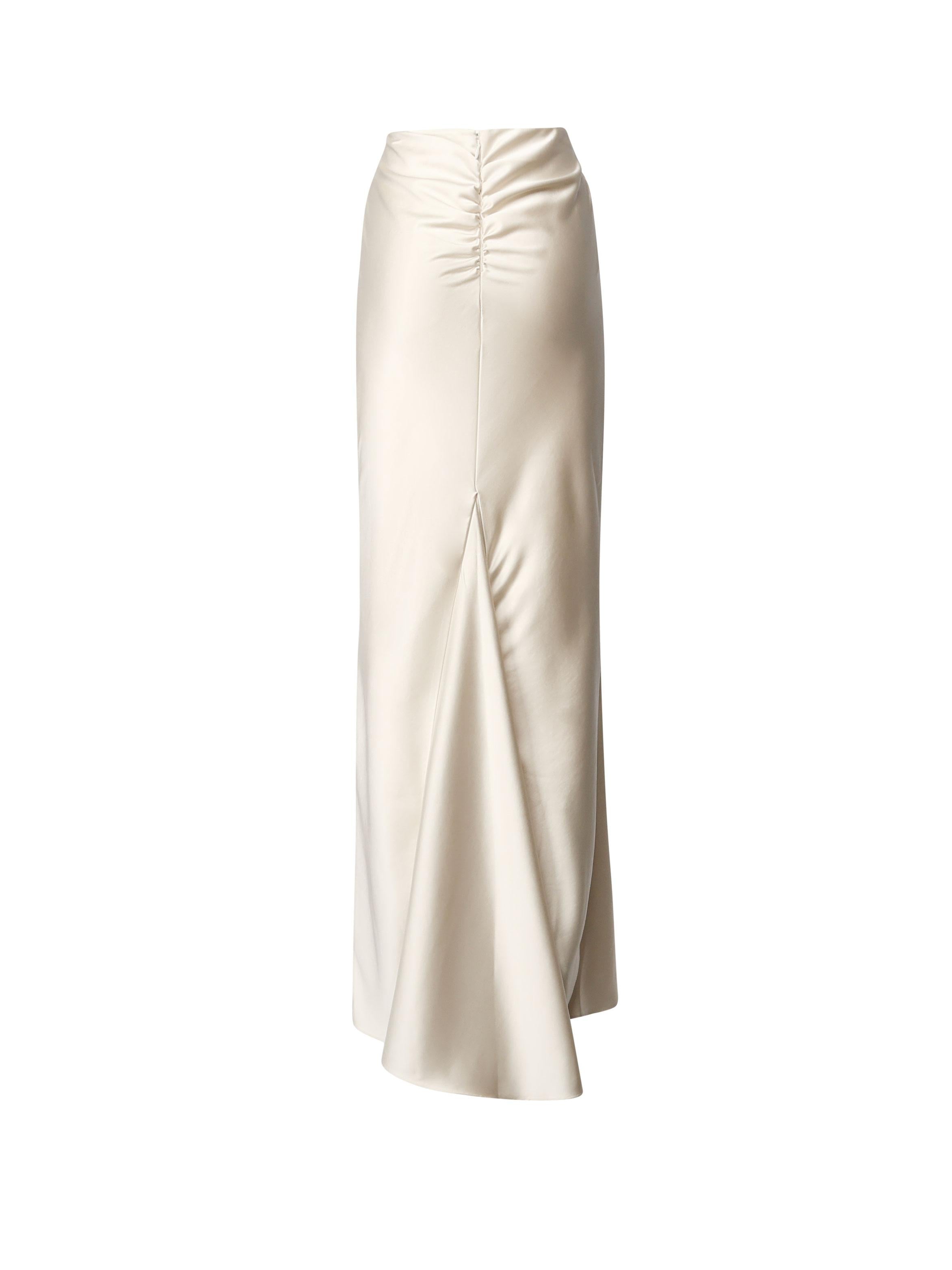 Gonna lunga in raso T170351A TNP229IVORY THE ANDAMANE