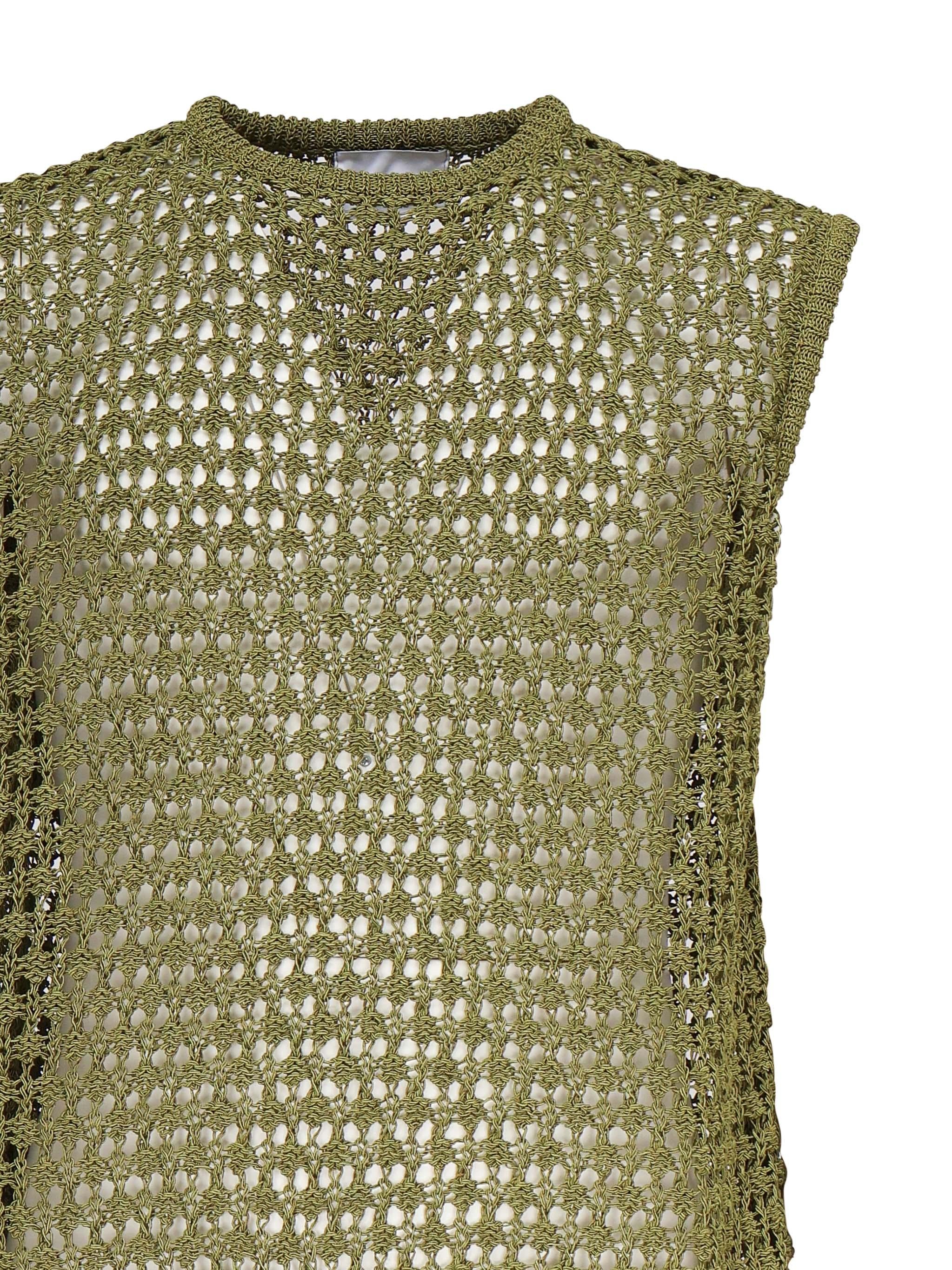 Gilet in maglia traforata KN006 GRN BONSAI