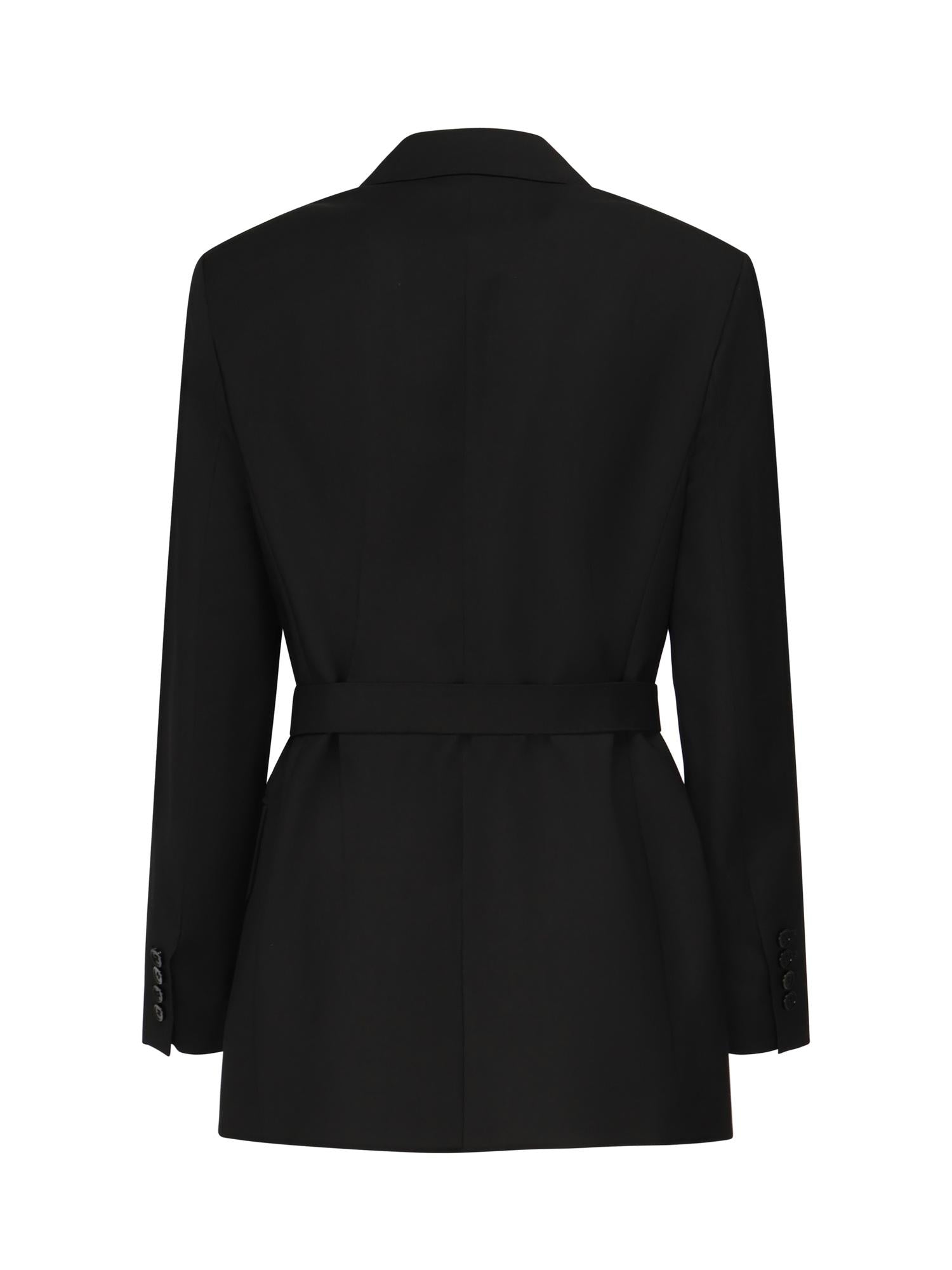 Blazer in tela di lana con cintura 2521046101600 004 MAX MARA
