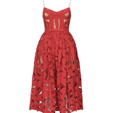 Abito midi ricamato con fiocco<BR/> PF25013M R SELF-PORTRAIT