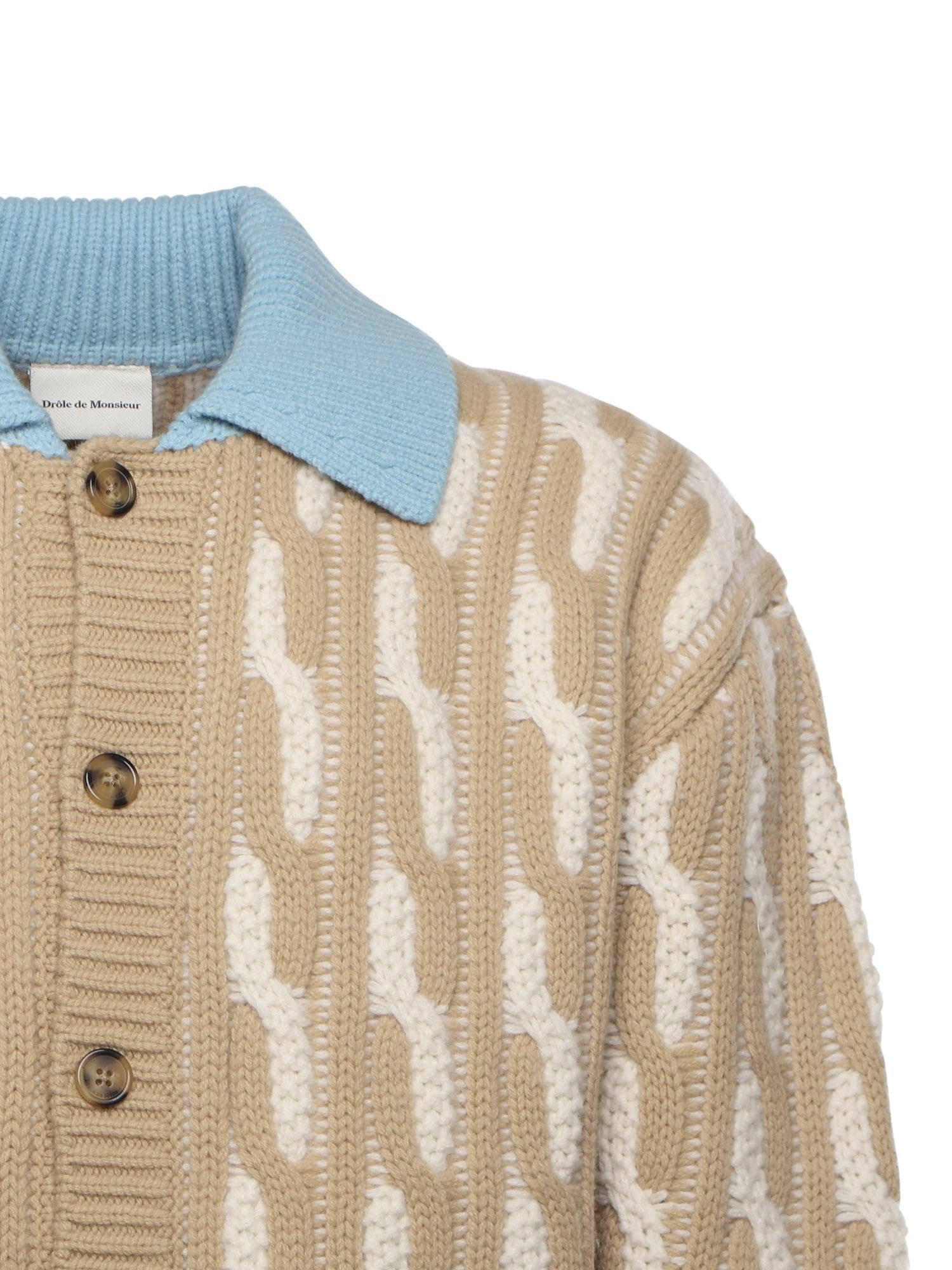 Cardigan "Le Cardigan Torsades" in lana ICA157WO018 OW Drôle de Monsieur