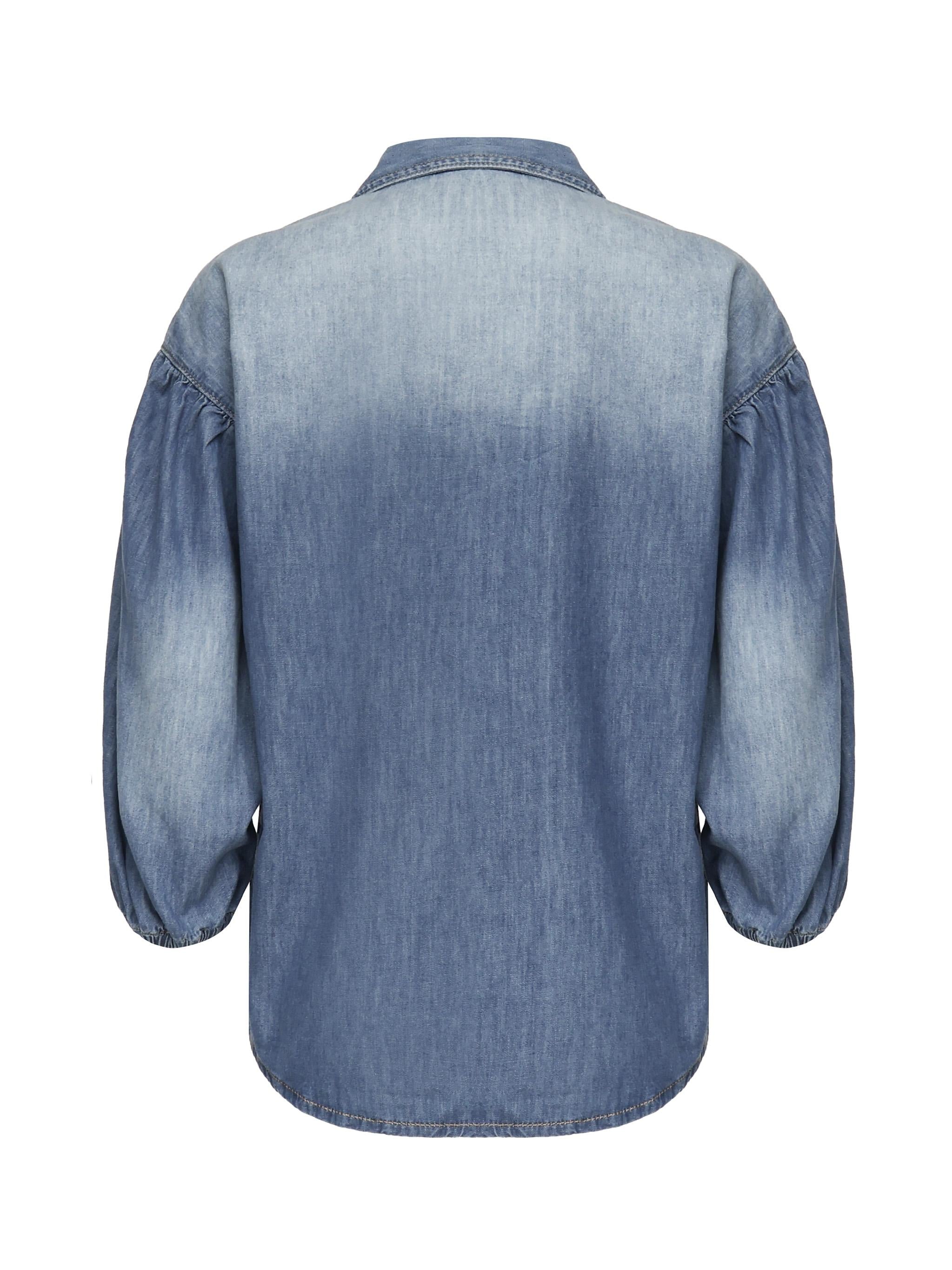 Camicia jeans maniche a tre quarti 104629 A2DTPJO PINKO