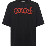 T-shirt in cotone con logo HUMU0223WP USCY53LON99 MARNI