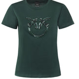 T-shirt logo Love Birds decorato 100535 A2RNX79 PINKO