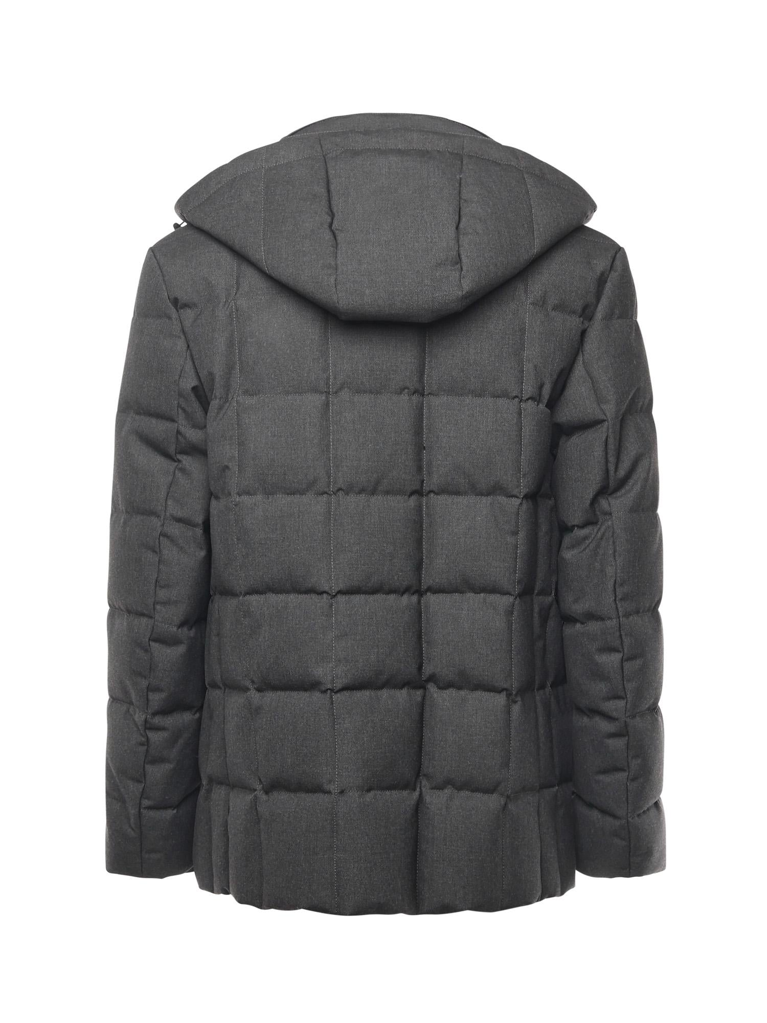 Caban imbottito in canvas mélange NAM36510480XOB B803 FAY