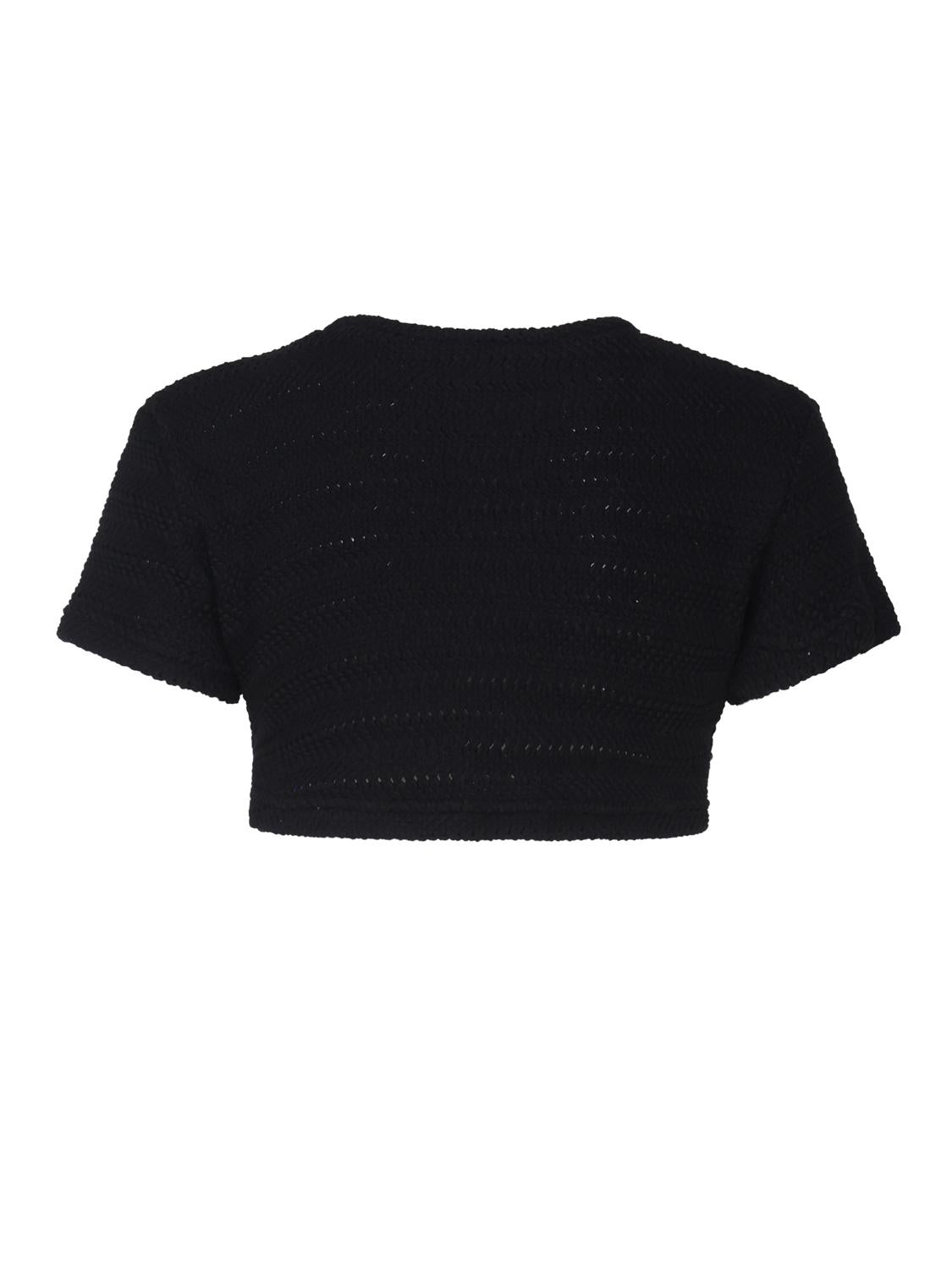 Maglia cropped con dettaglio cut- out AUS4MUST -BLACK ALBERTO AUDENINO