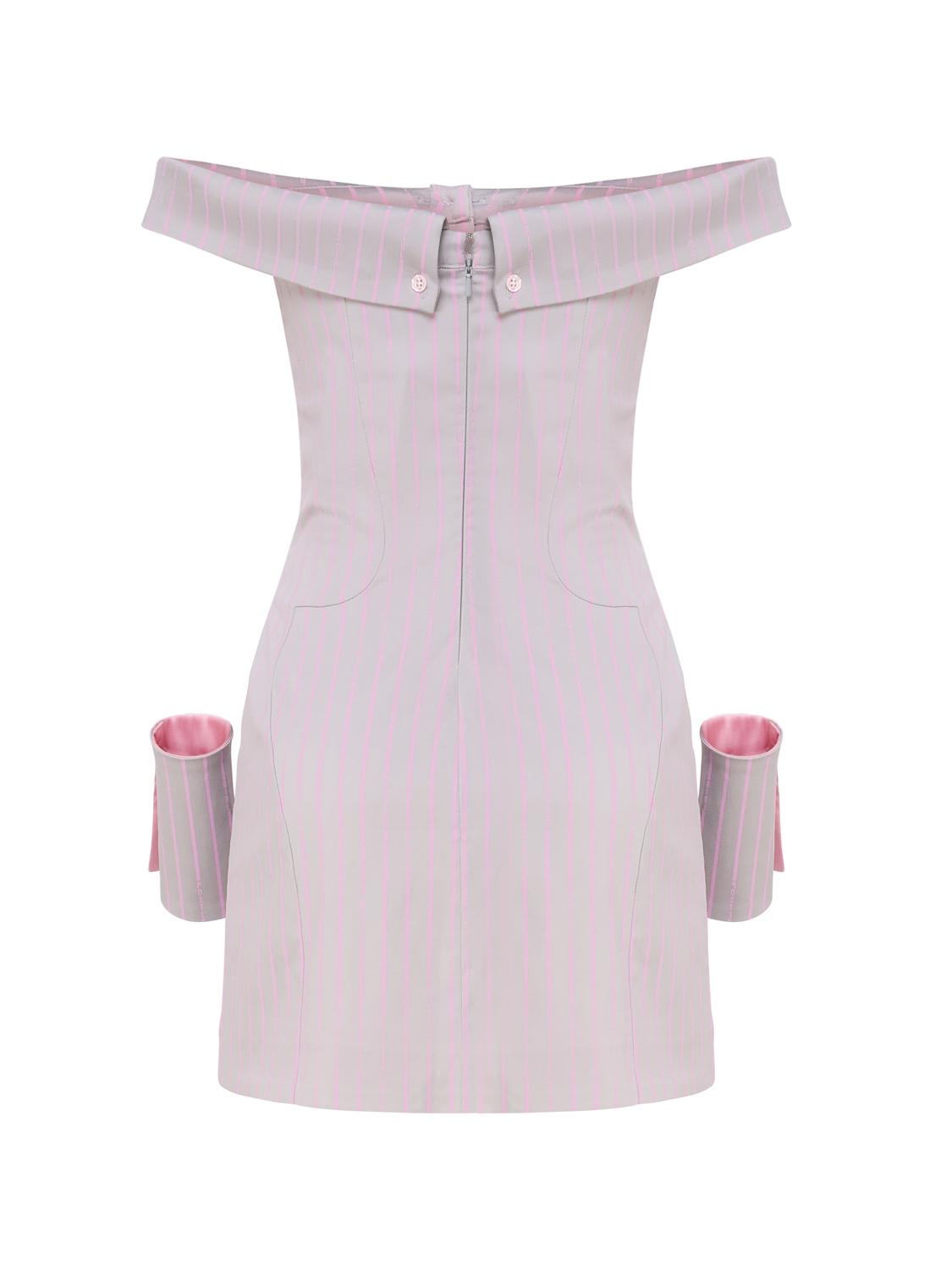 Abito Blake SS24RTWDR094 STRETCH COTTONGREY/PINK PINSTRIPE POSTER GIRL