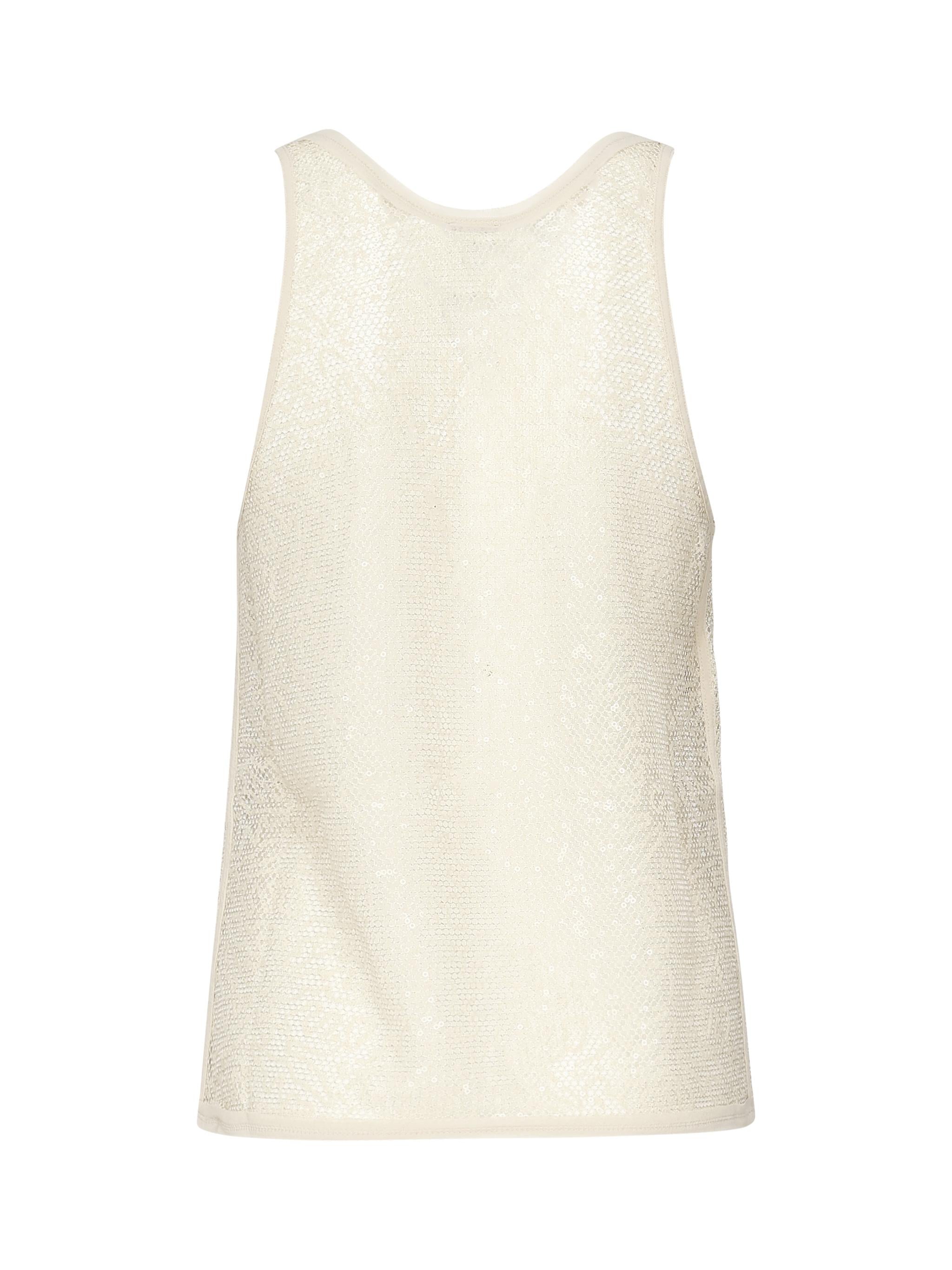 Canotta a rete con paillettes 104710 A2EXC03 PINKO