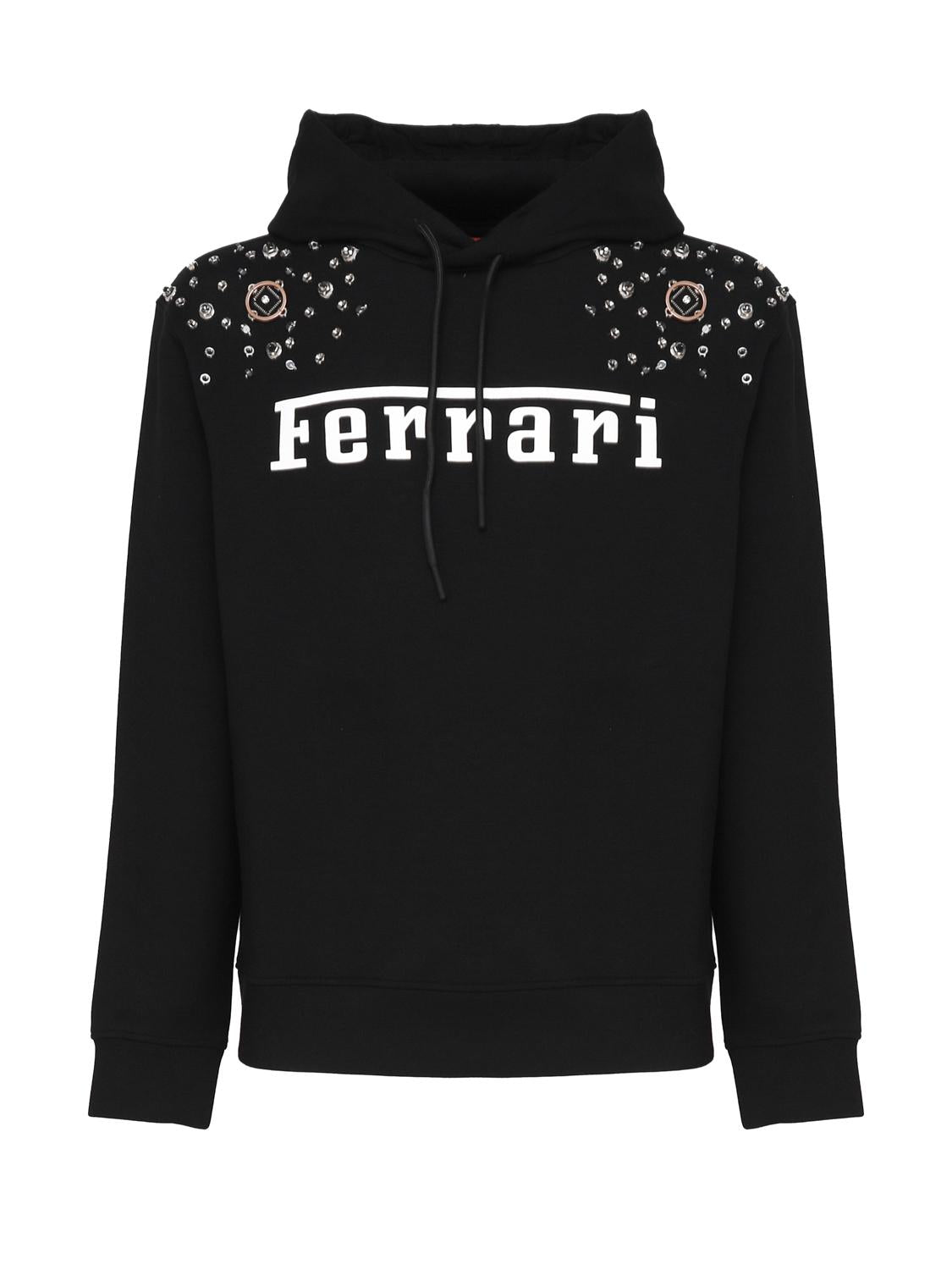 Felpa logo con cappuccio 48118 -BLK FERRARI