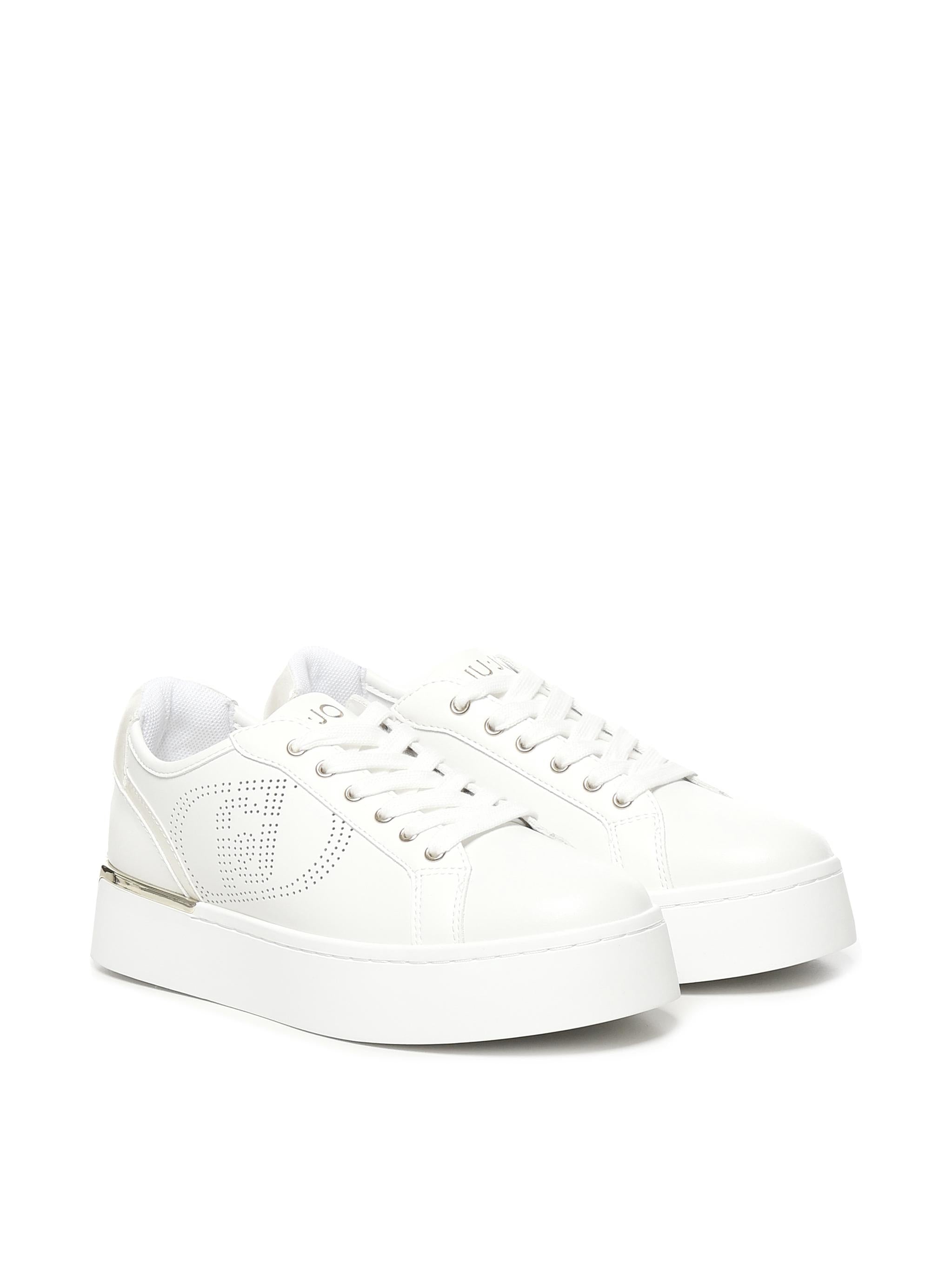 Sneakers in pelle con logo traforato BA5023P010201065 LIU JO
