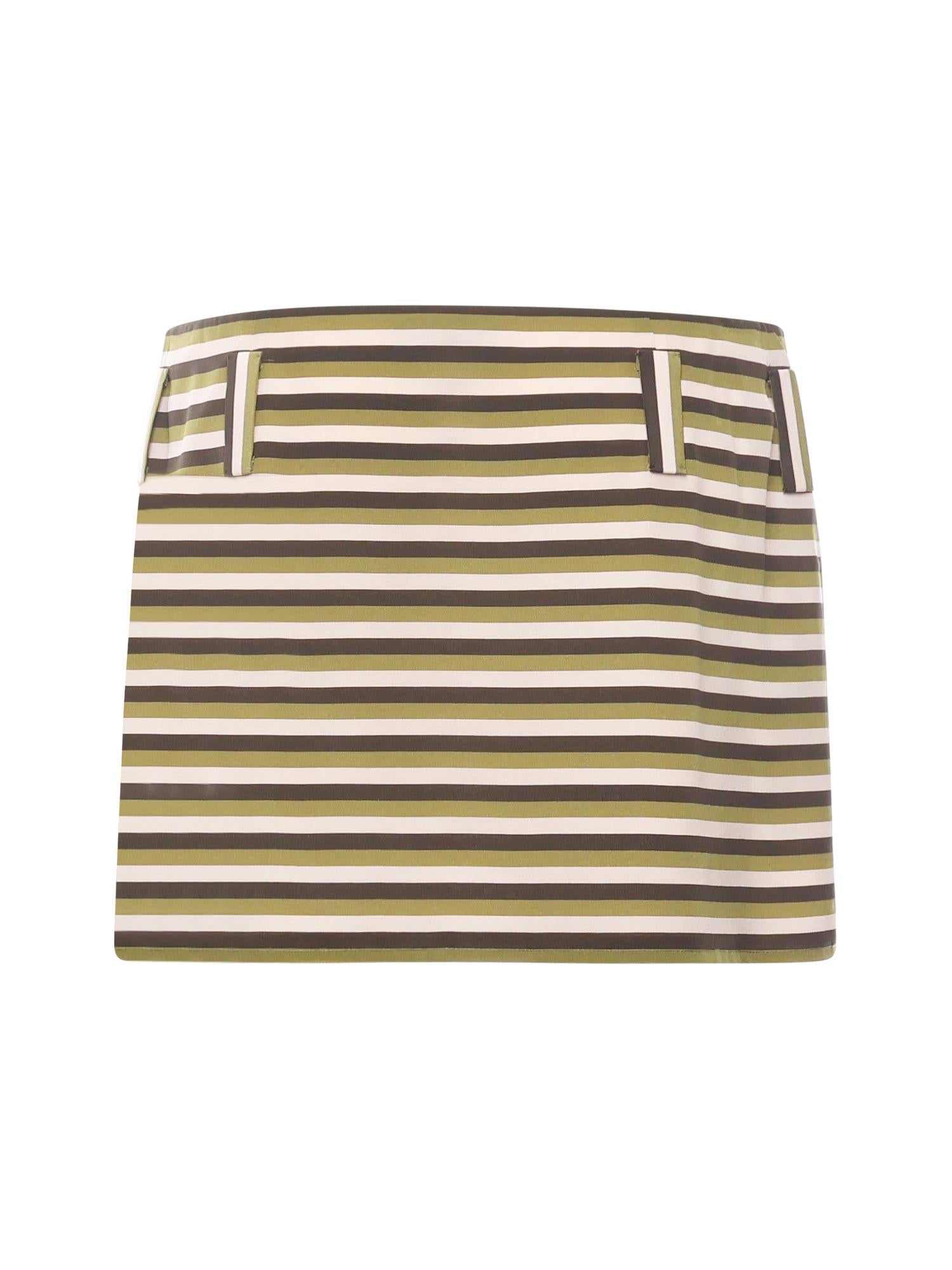 Minigonna a righe con logo<BR/> MG2520 1731F04DA MIU MIU