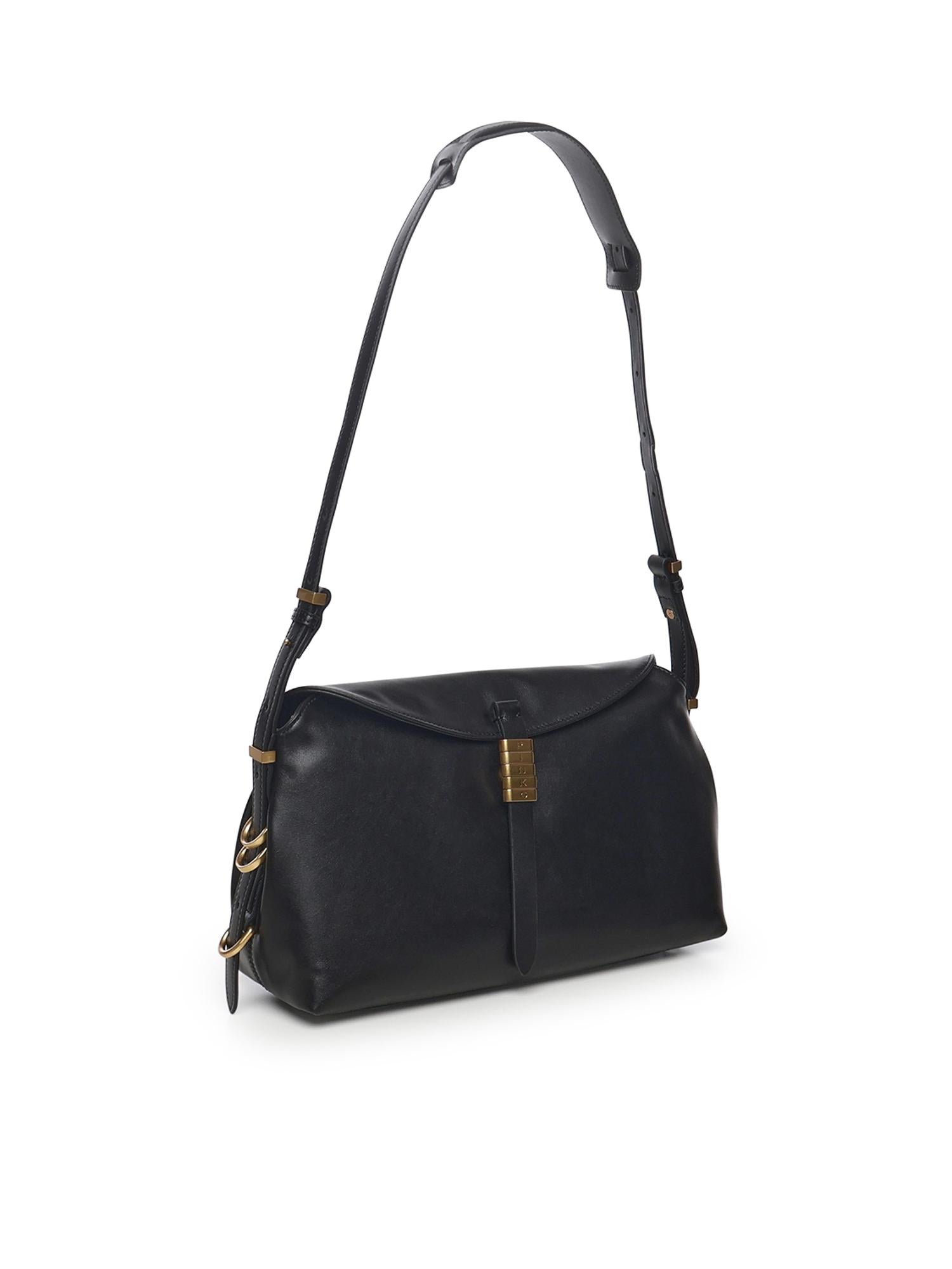 Borsa a spalla Saddle Bag media in pelle 105049 A1ZXZ99Q PINKO