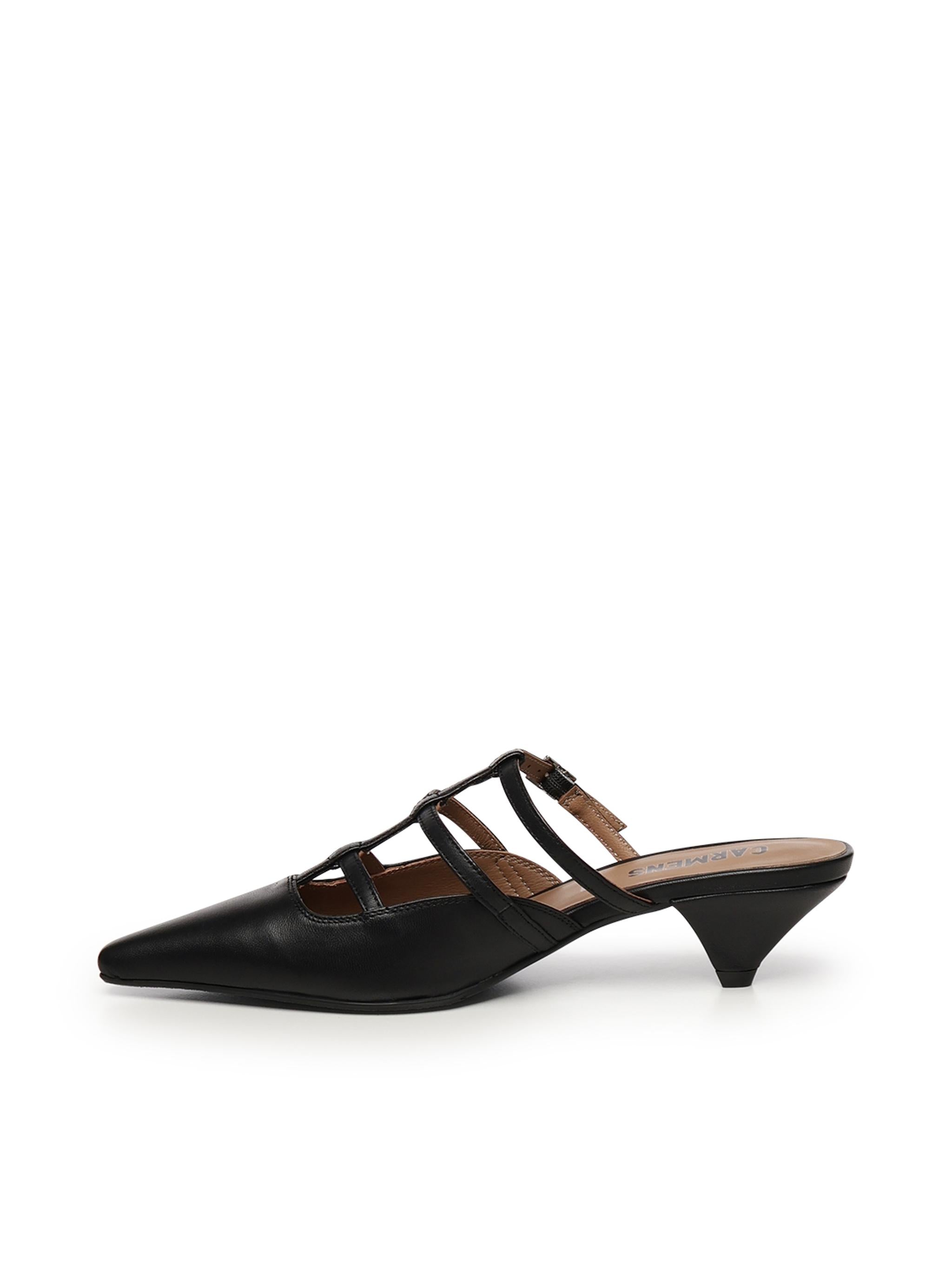 Sabot a listini in morbida pelle di vitello A55182 NERO CARMENS